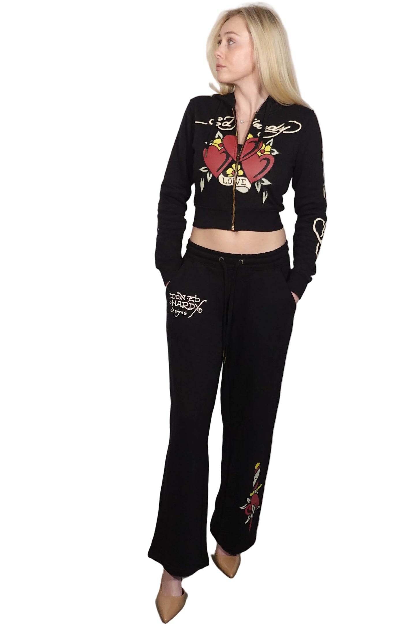 Vintage Ed Hardy Black Sweat Set