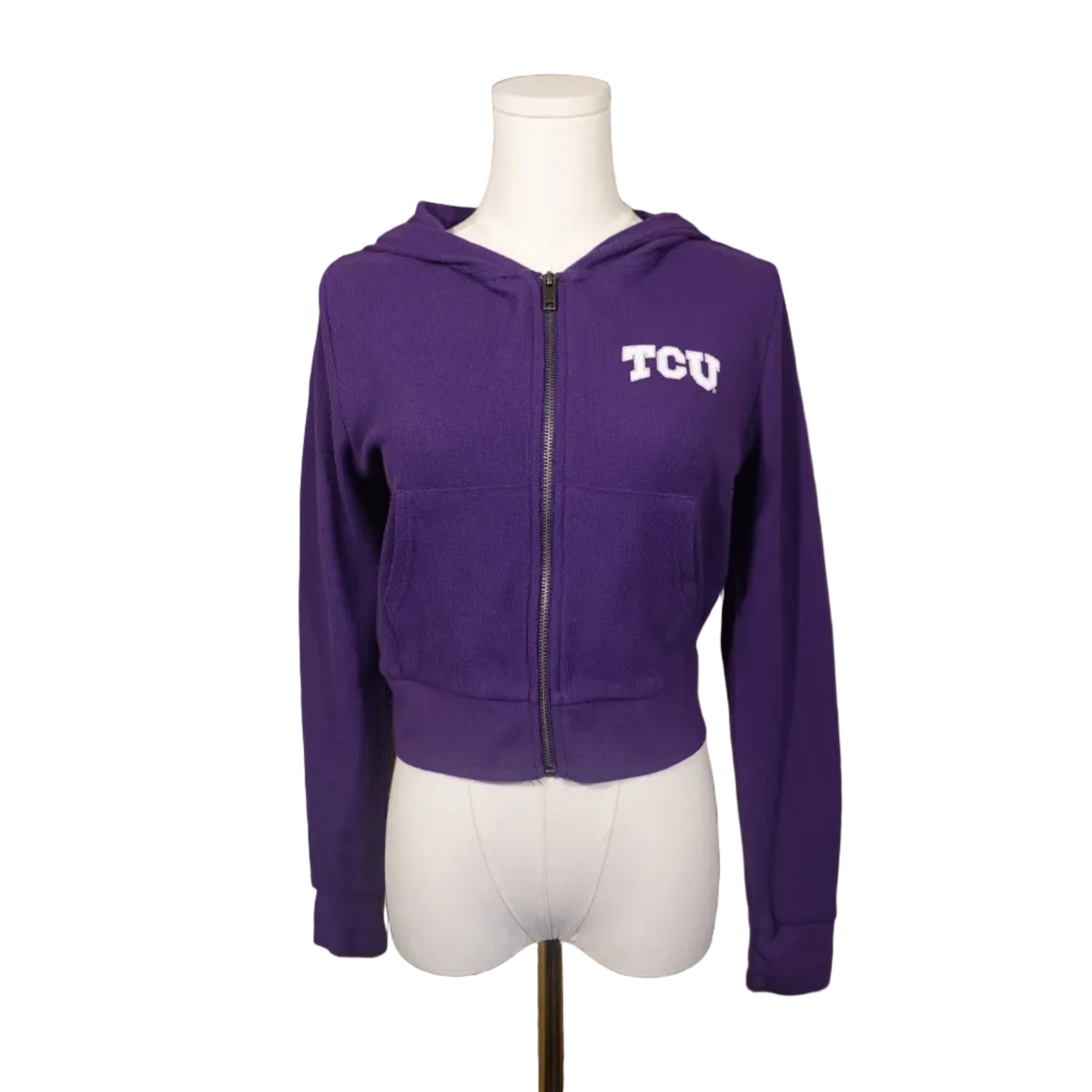 Cropped TCU Zip-Up Hoodie-S