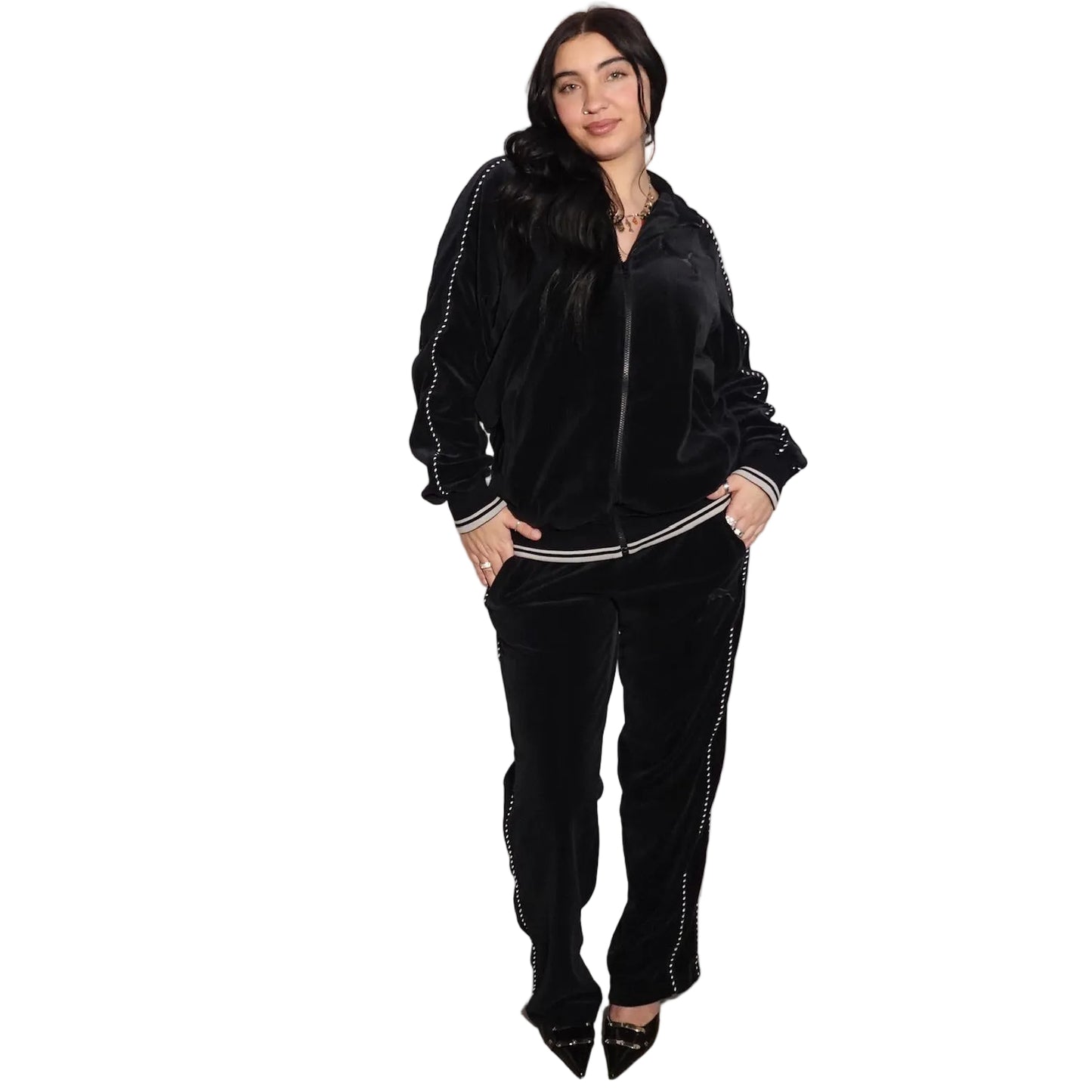 Rare Japan-Exclusive Puma XO Black Velour Tracksuit-XL