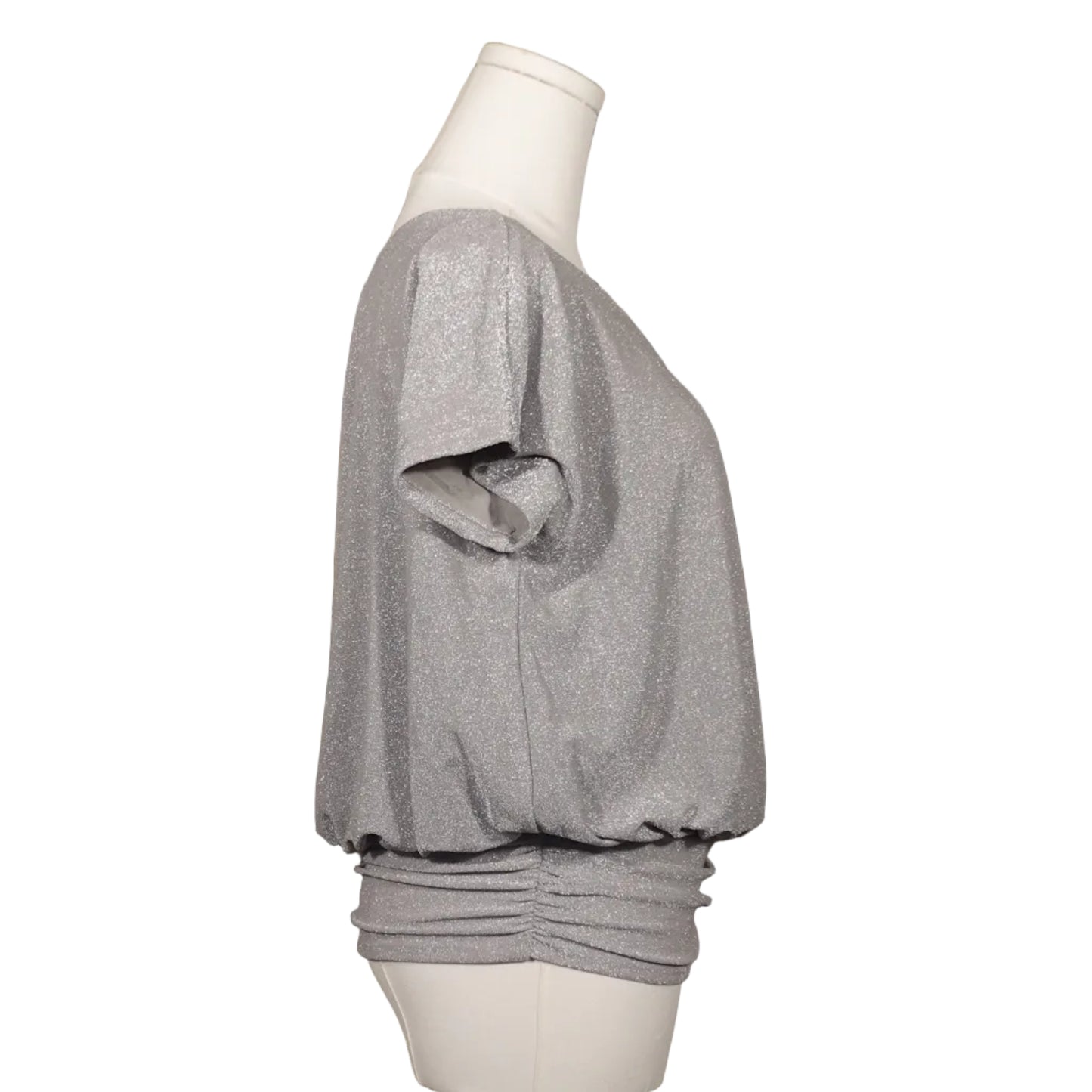 Express Silver Metallic Blouse Top-S