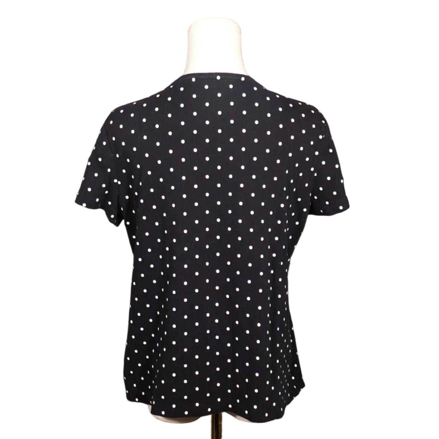 Classic Black + White Polka Dot Tee-M