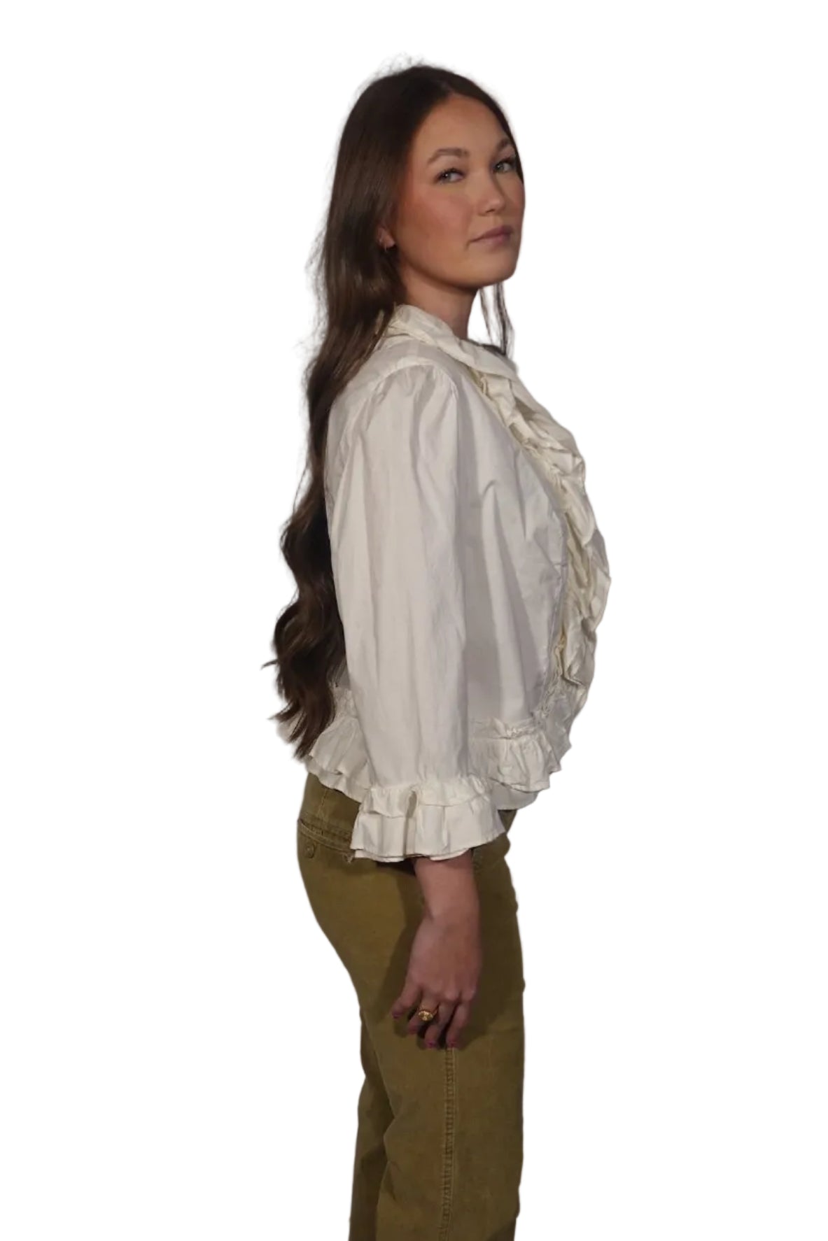 Ivory Ruffle Romance Blouse-L