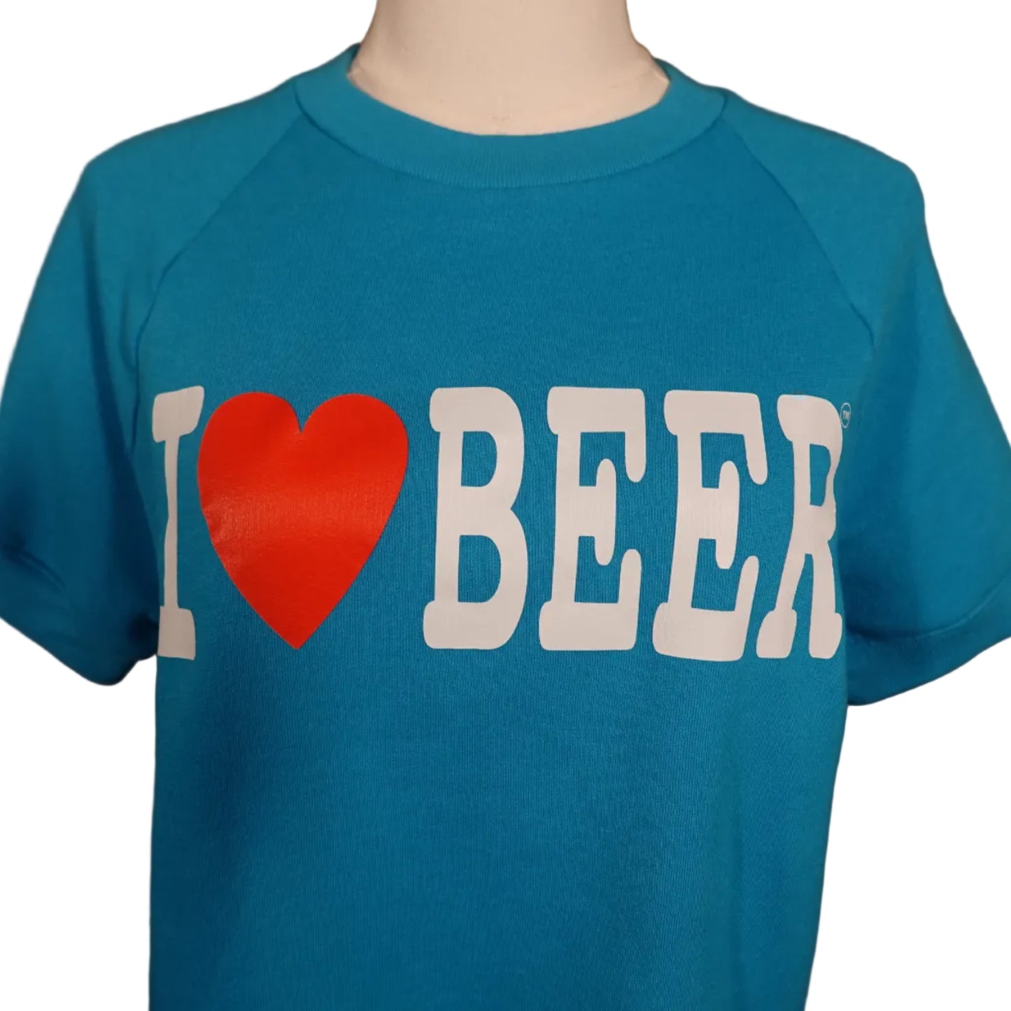 Turquoise I ❤️ BEER T-Shirt-XS