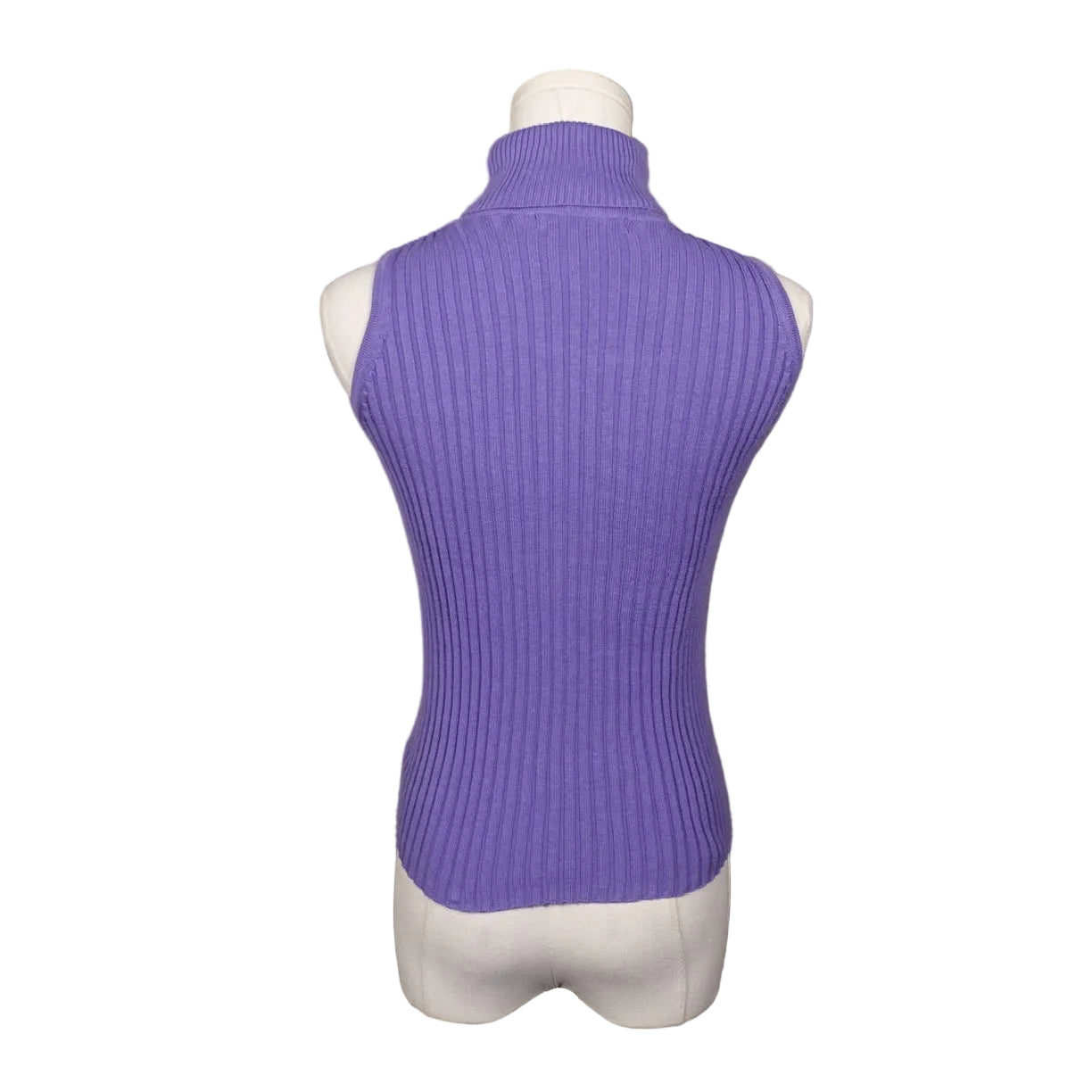 Express Lavender Ribbed Turtleneck Knit Tank (XS)