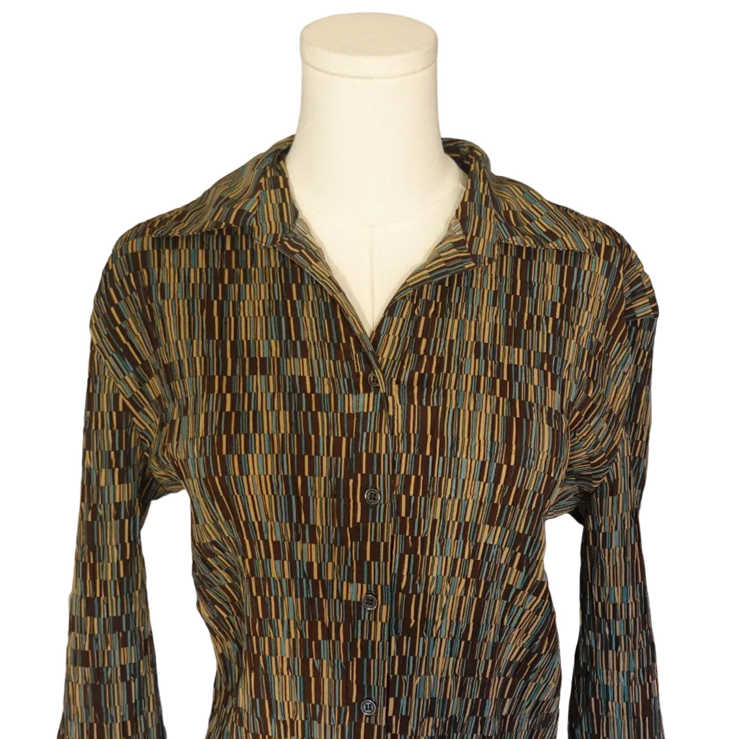 COMO Abstract Geo Button-Up Blouse-M