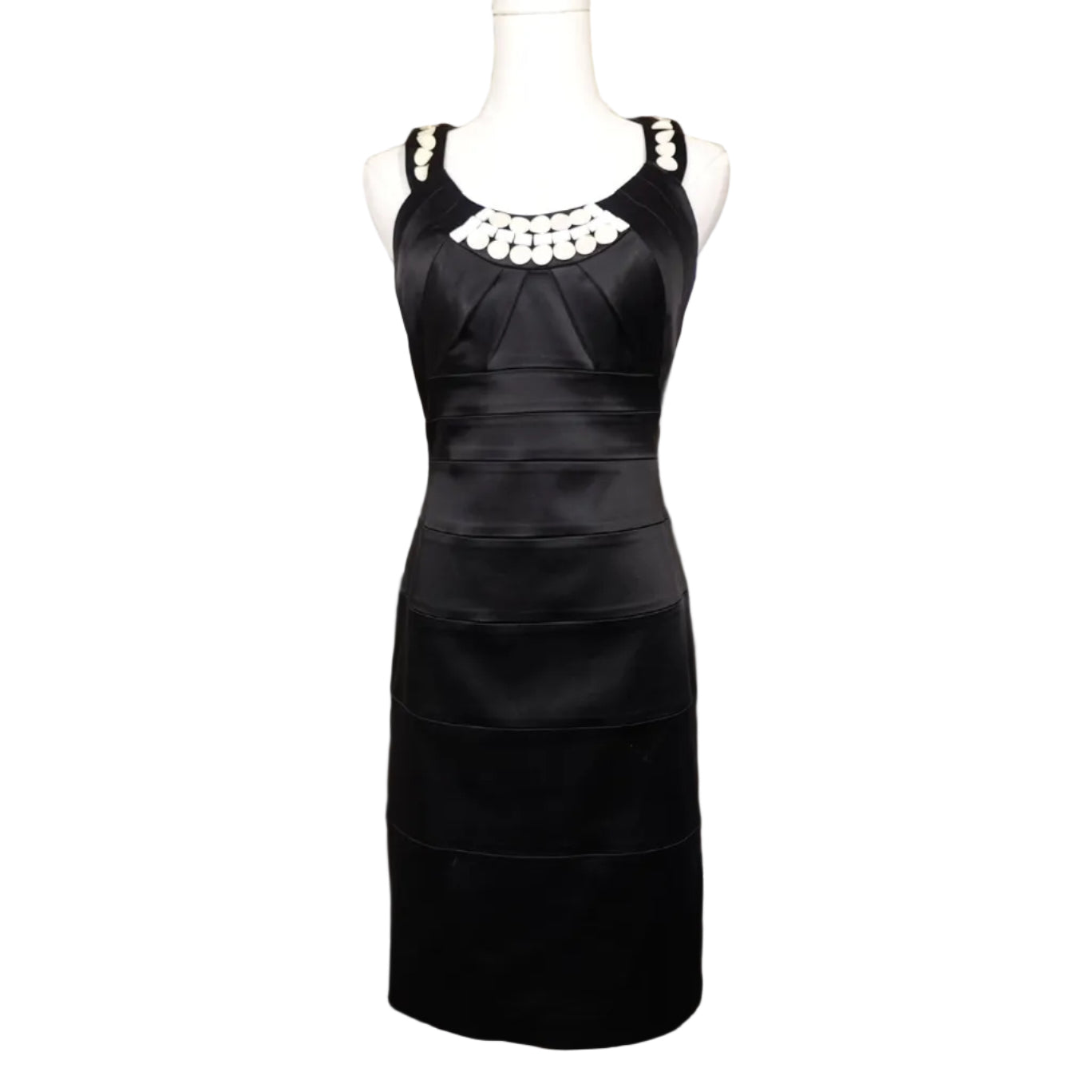 JAX Black Satin Embellished Cocktail Dress (2)