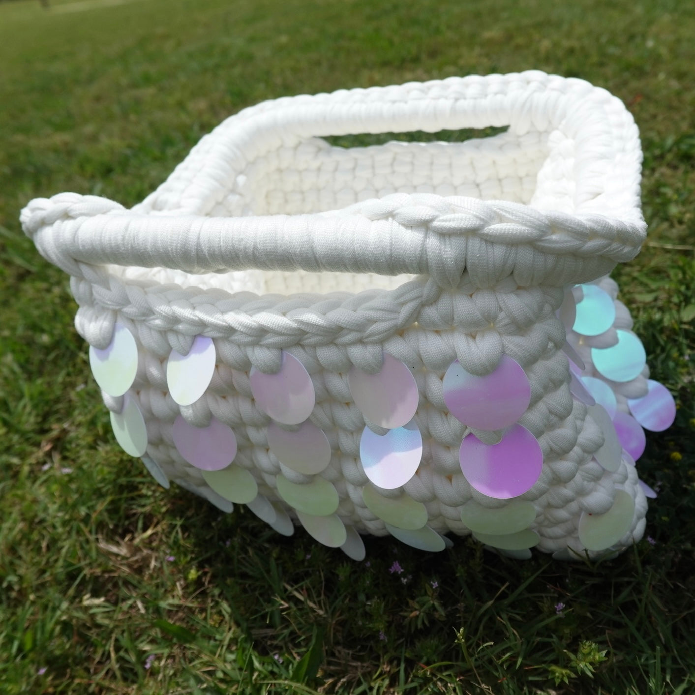 Woven Sequin Mini Handbag