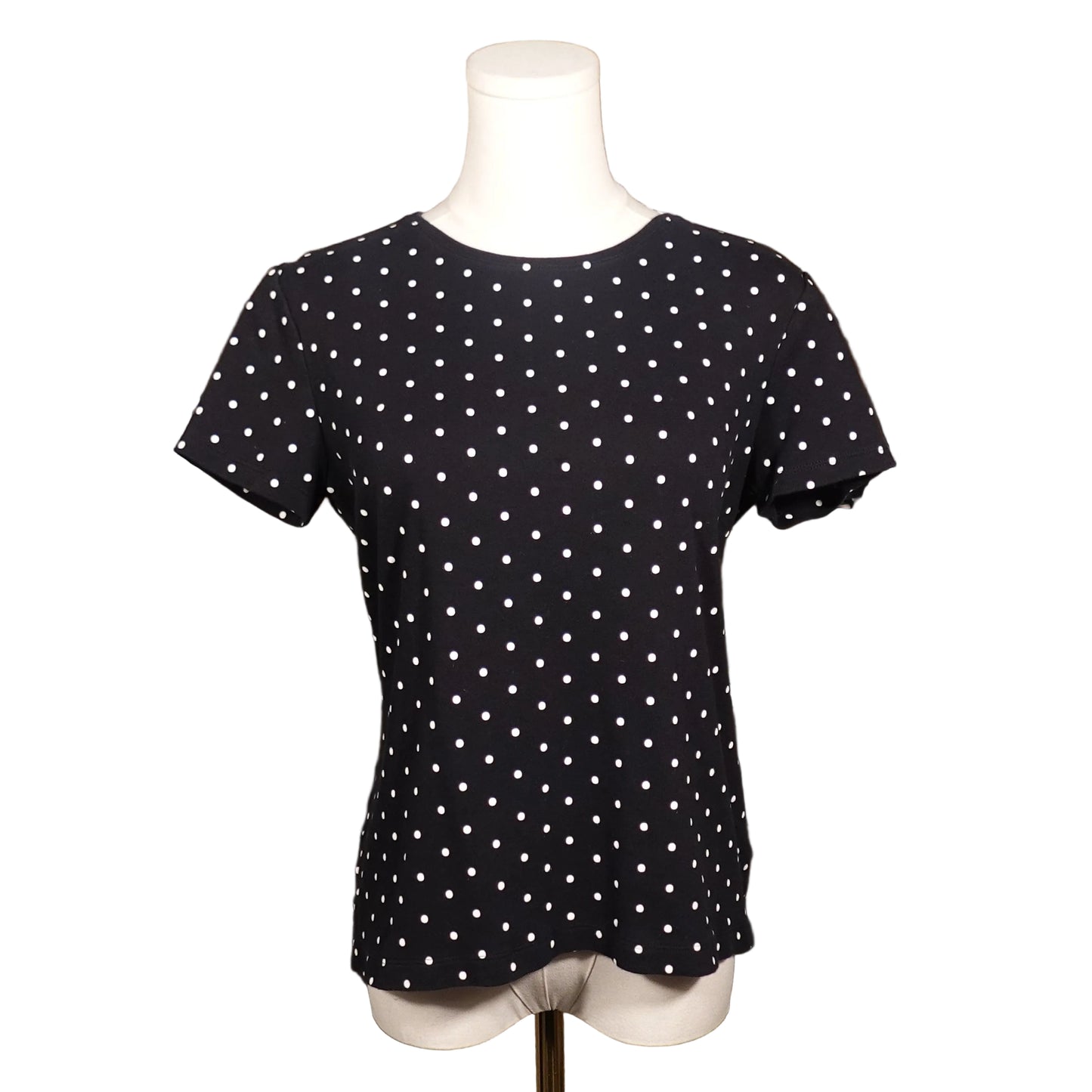 Classic Black + White Polka Dot Tee-M