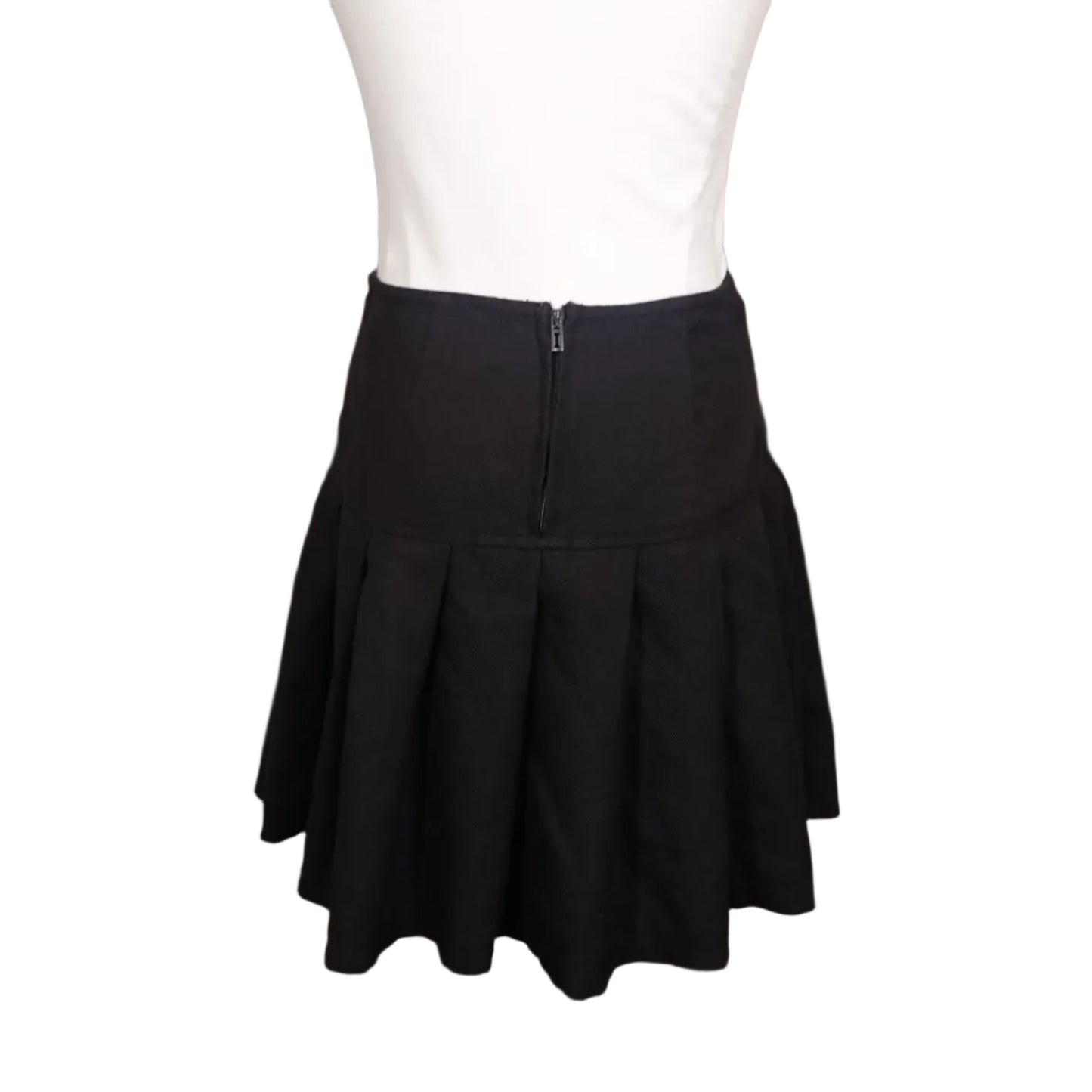 Royal Bones Black Pleated Mini Skirt – S