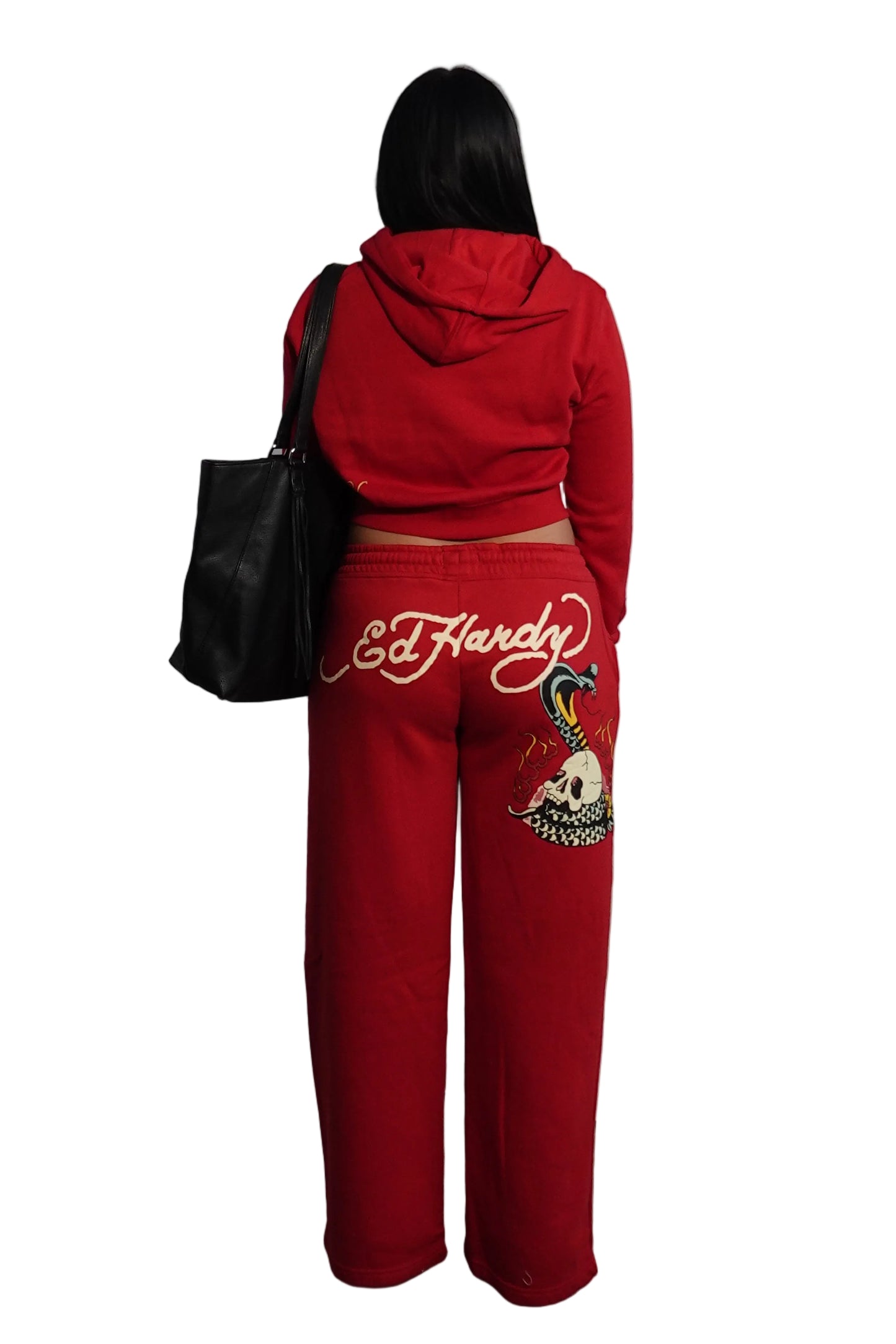 Ed Hardy Red Tracksuit Set - Skull Edition