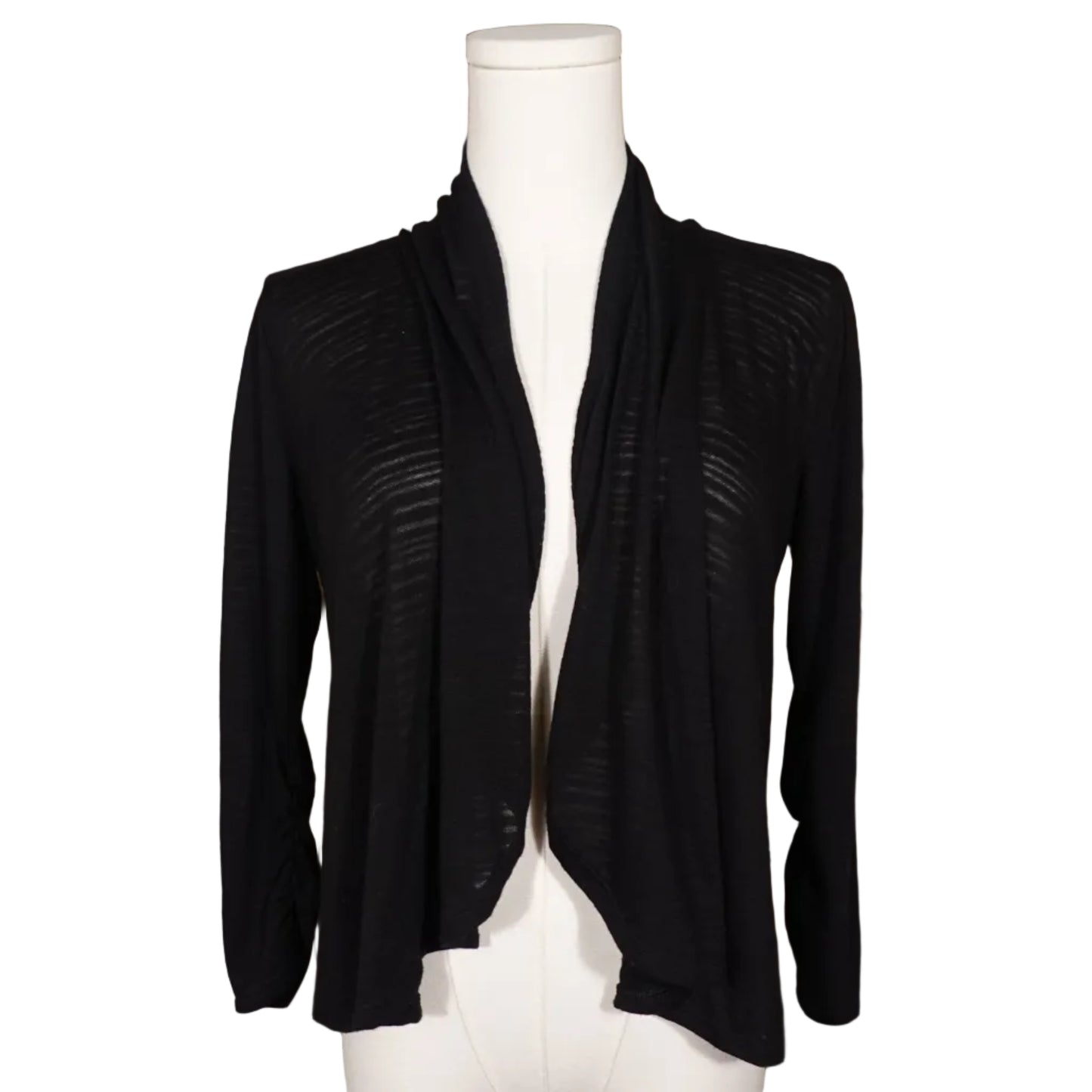 Apt. 9 Sheer Black Minimal Drape Cardigan-Petite M