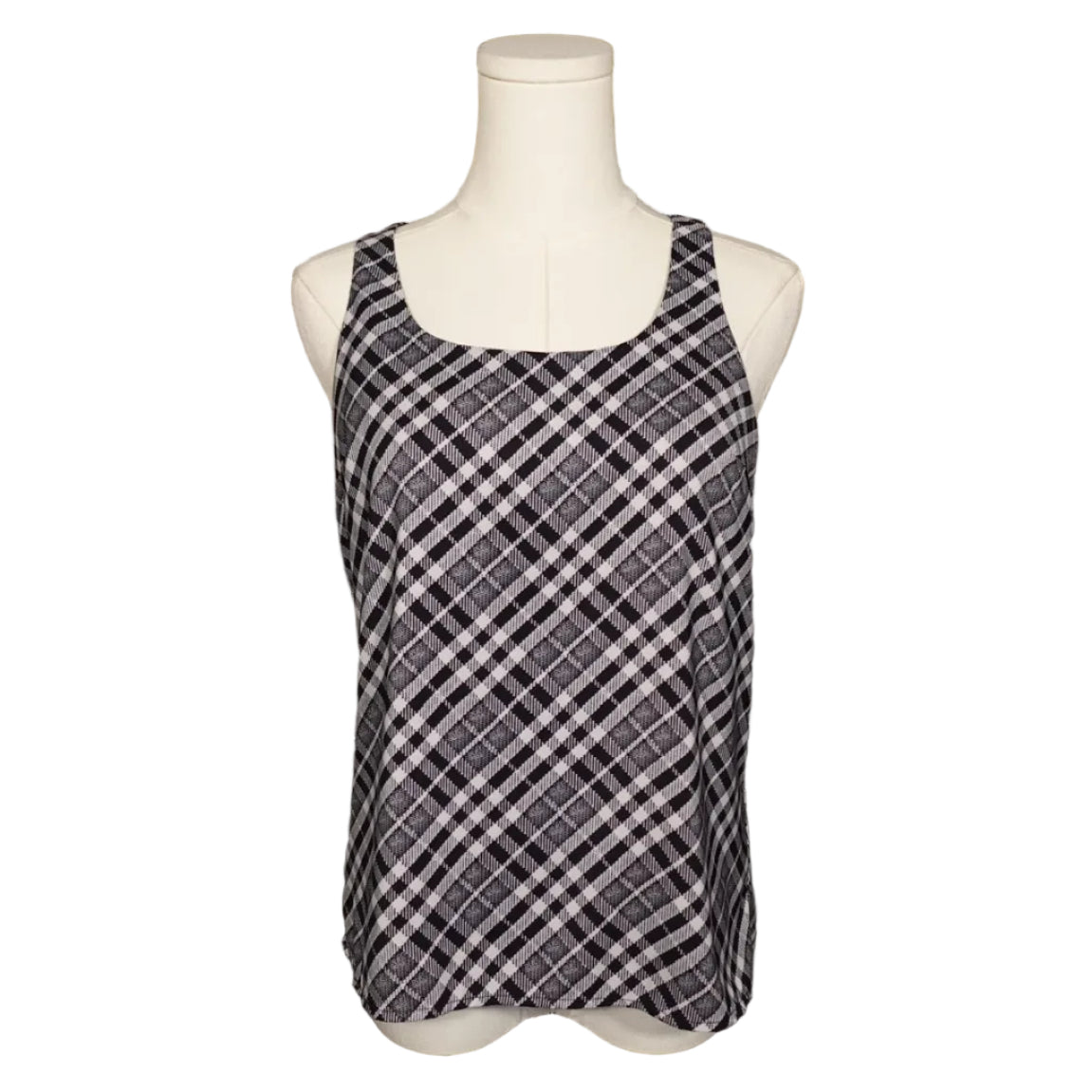 Express Black & White Plaid Racerback Tank (XS)