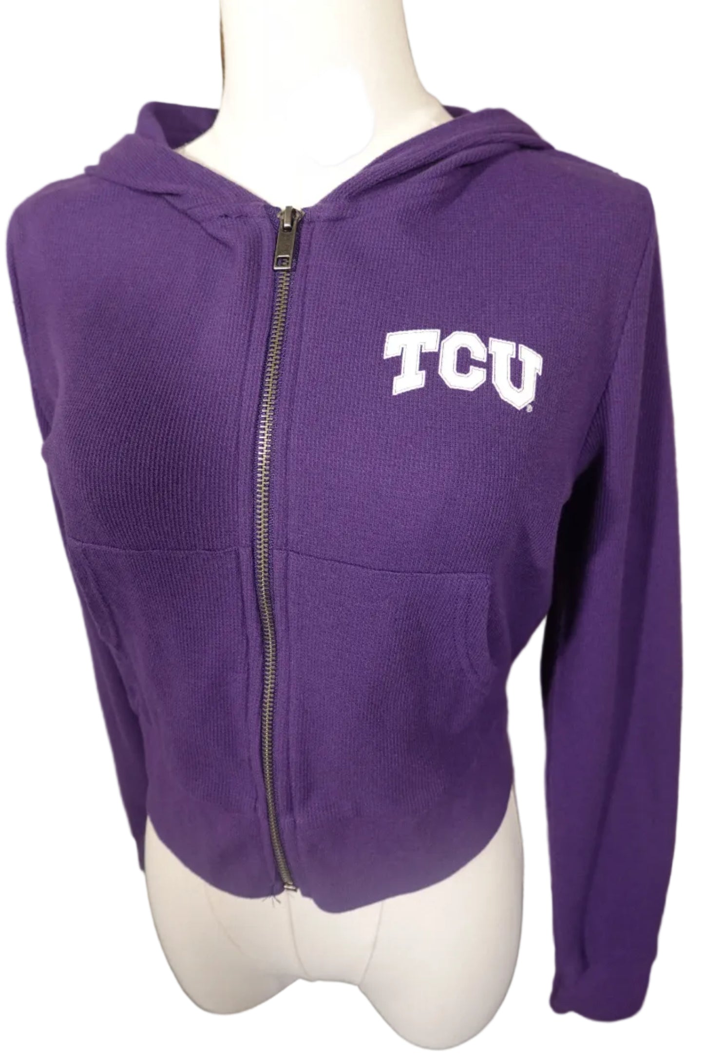 Cropped TCU Zip-Up Hoodie-S