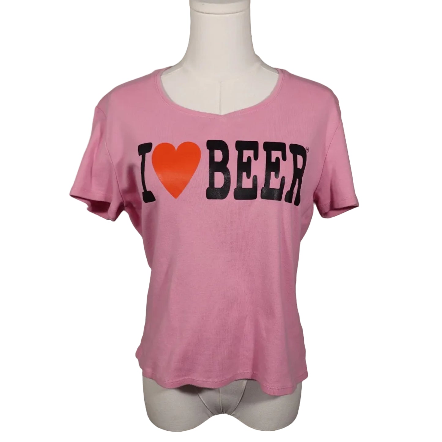 “I ❤️ BEER” Vintage Pink Baby Tee