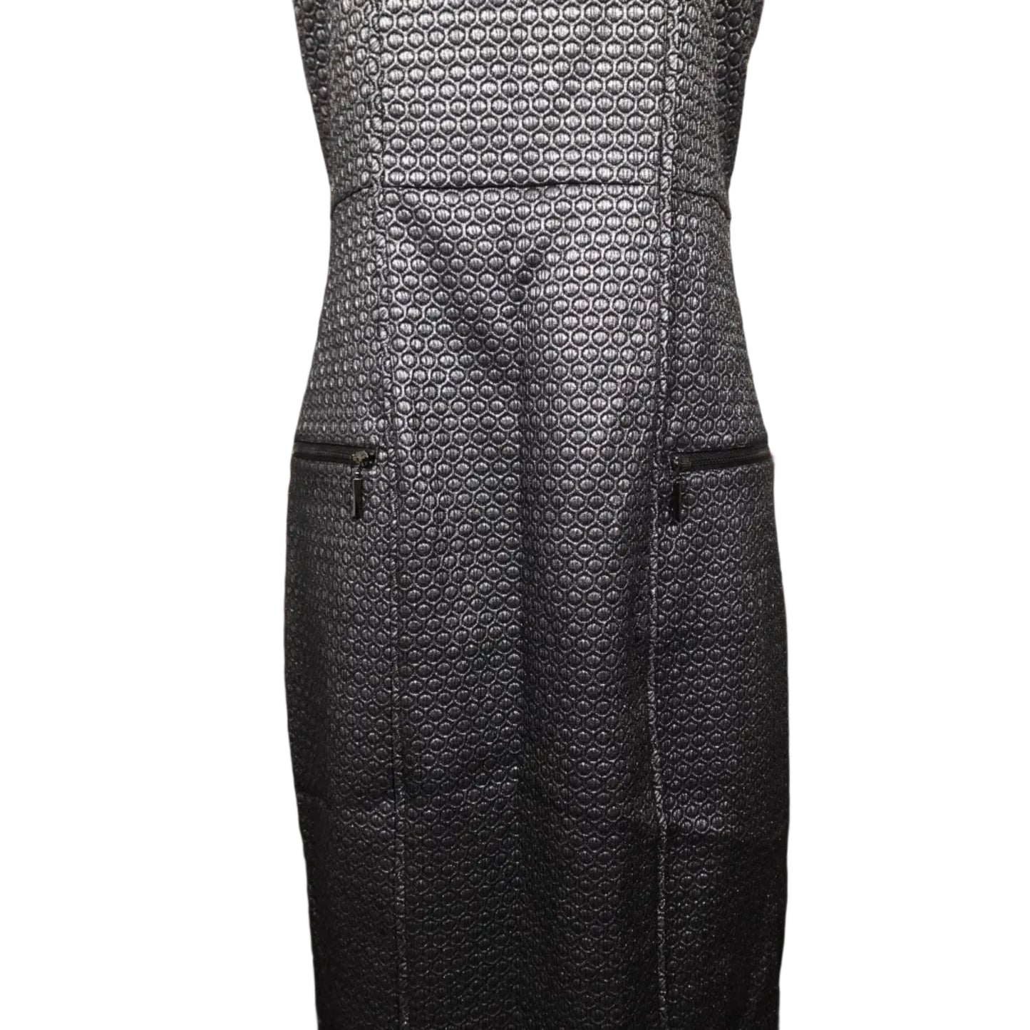 Pure Navy Textured Sheath Dress –8