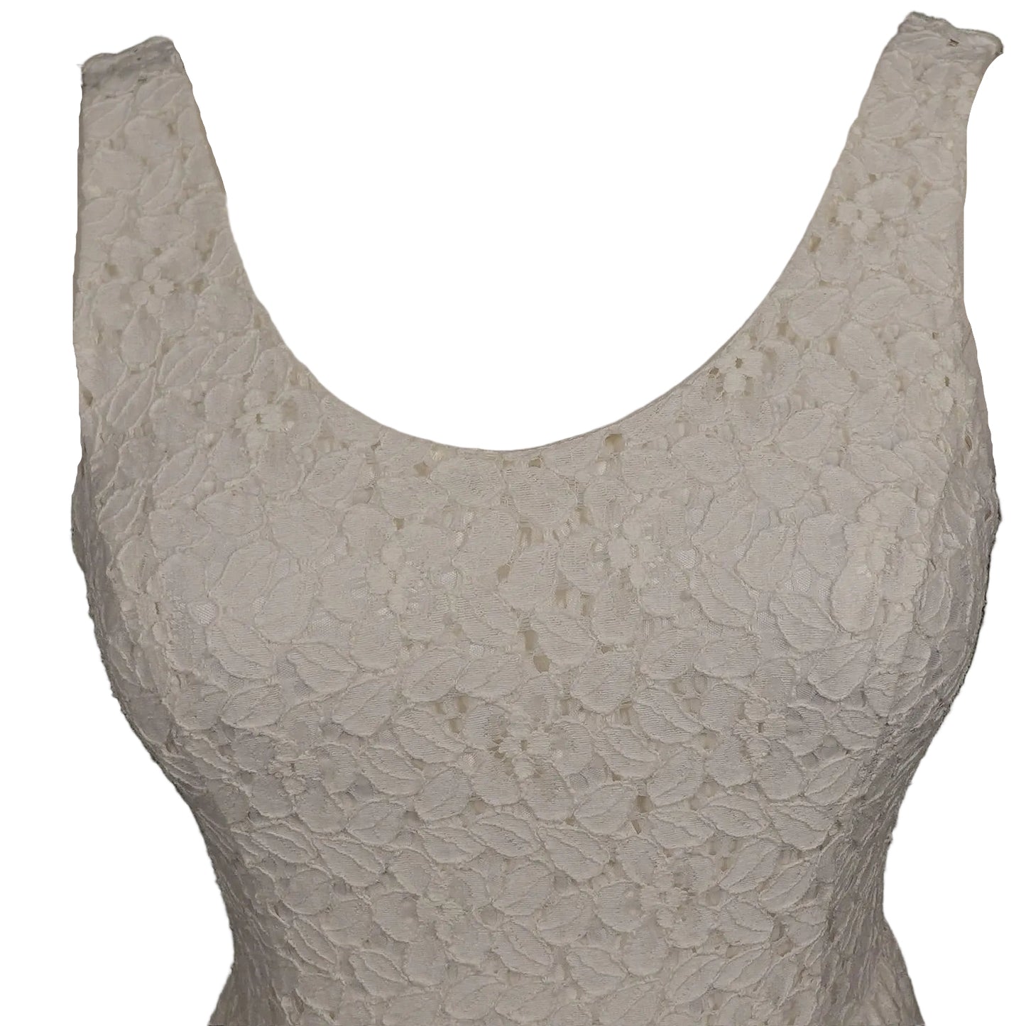 Ivory Lace Fit & Flare Mini Dress-S