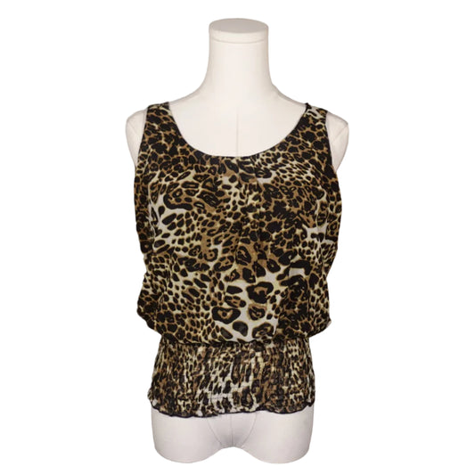 Leopard Luxe Smocked Tank-M