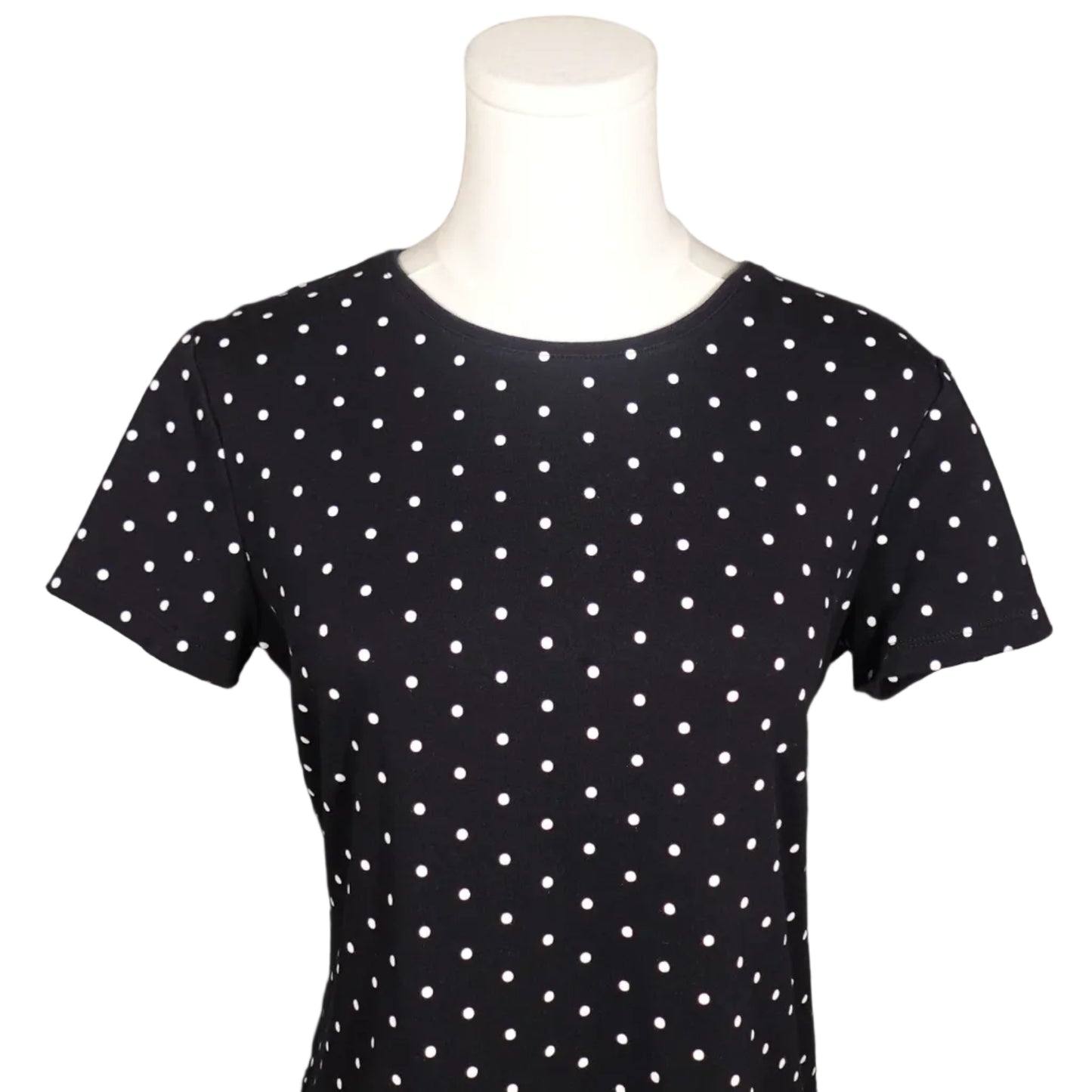 Classic Black + White Polka Dot Tee-M