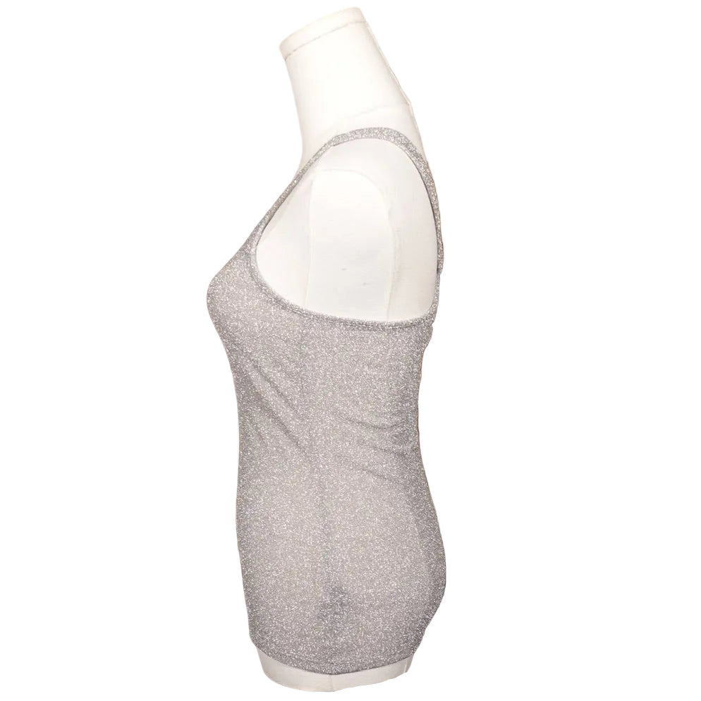 Sliver Metallic Shimmer Racerback Tank -XS