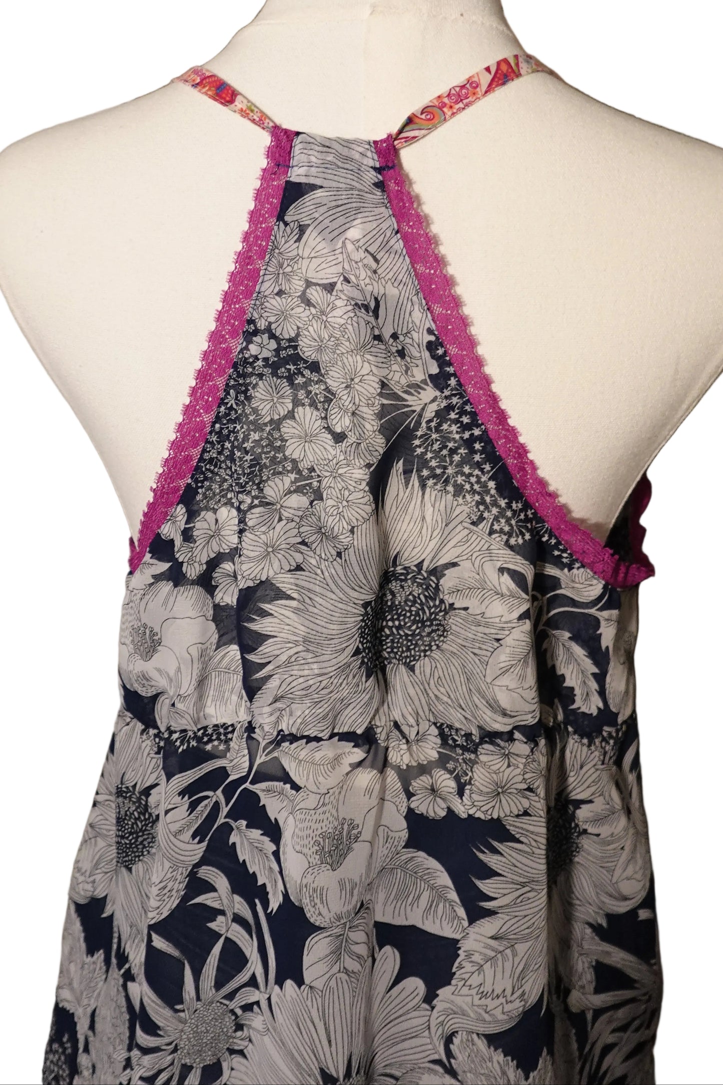 Floral Lace Trim Babydoll Cami (L)