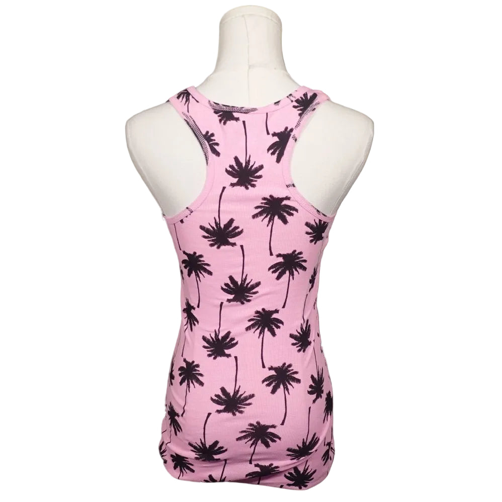 Pink Palm Tree Racerback Tank-M
