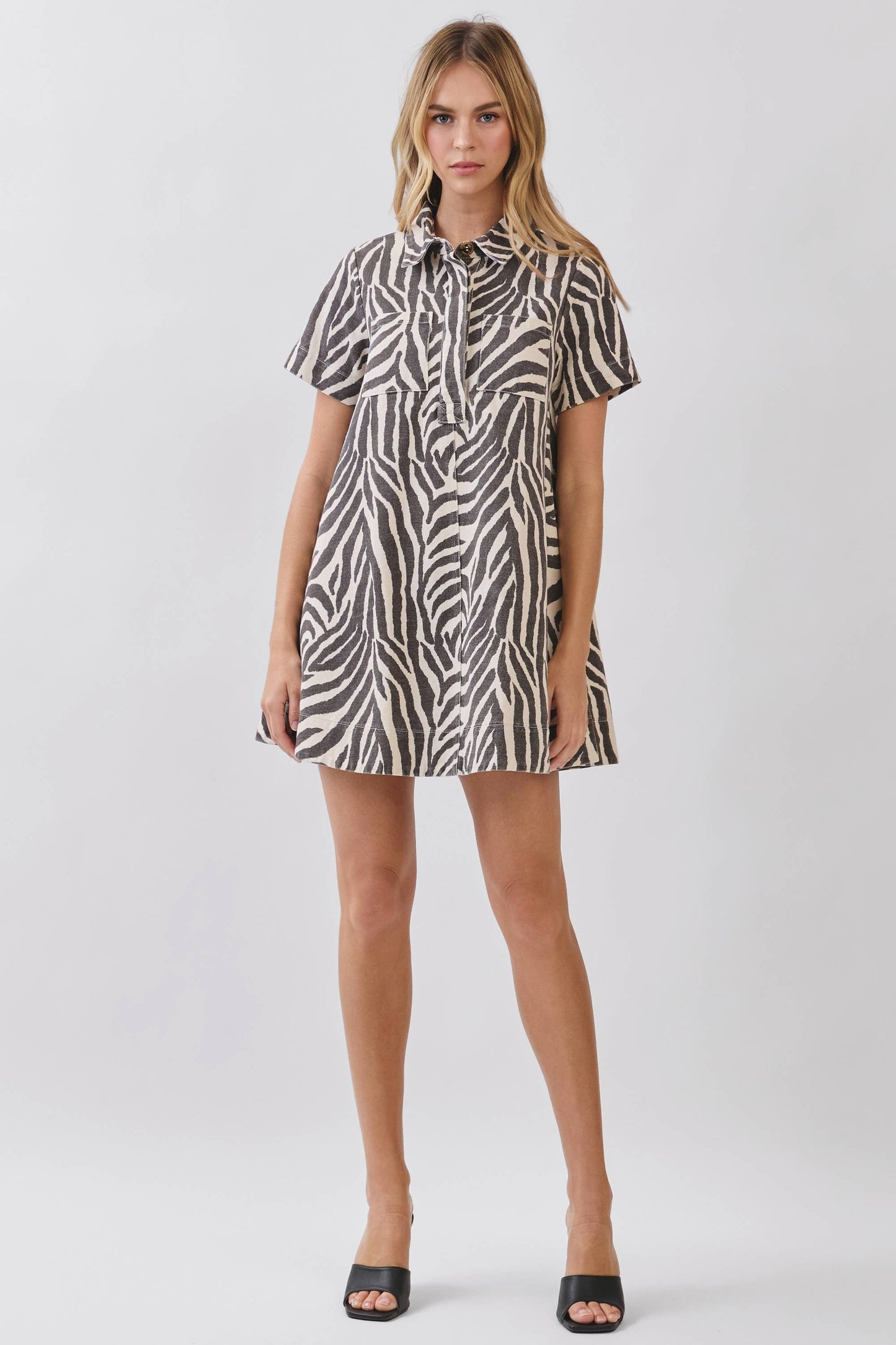 PREORDER Wild Side Mini Button Down Dress