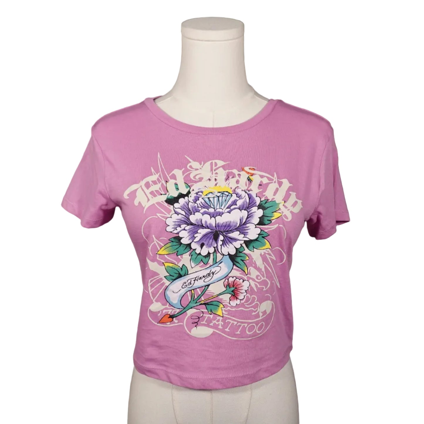 Ed Hardy Pink Tattoo Graphic Baby Tee