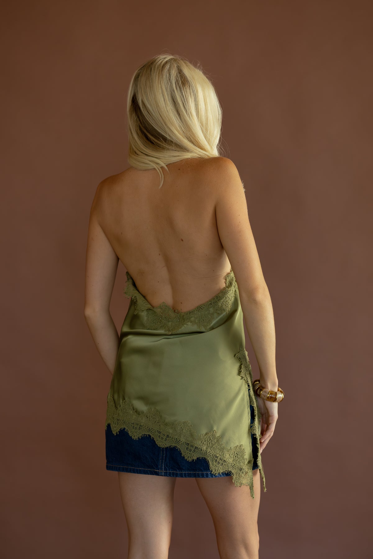 Diana Lace Satin Tunic Top