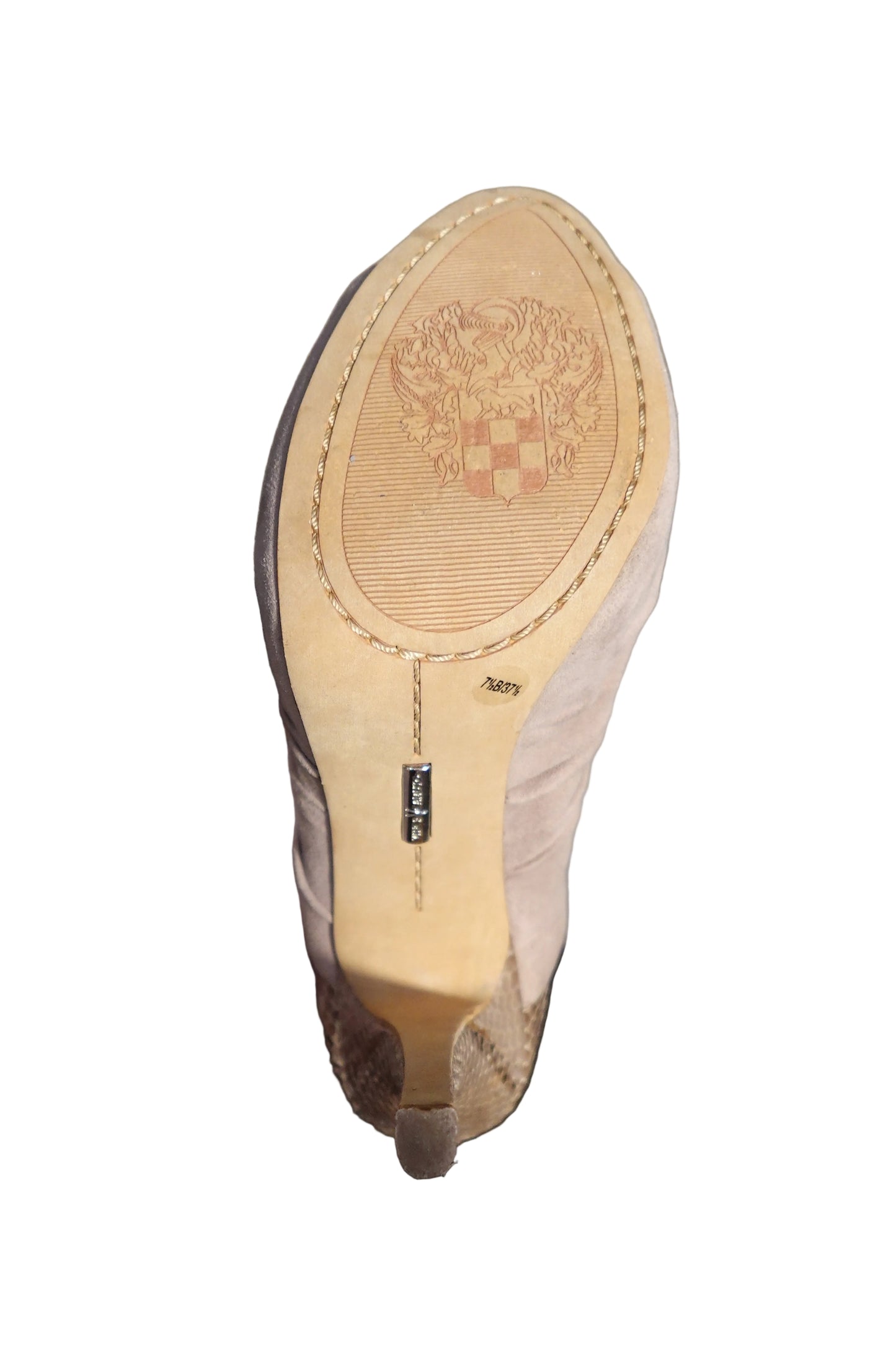 Blush Suede Peep-Toe Heels by Vince Camuto