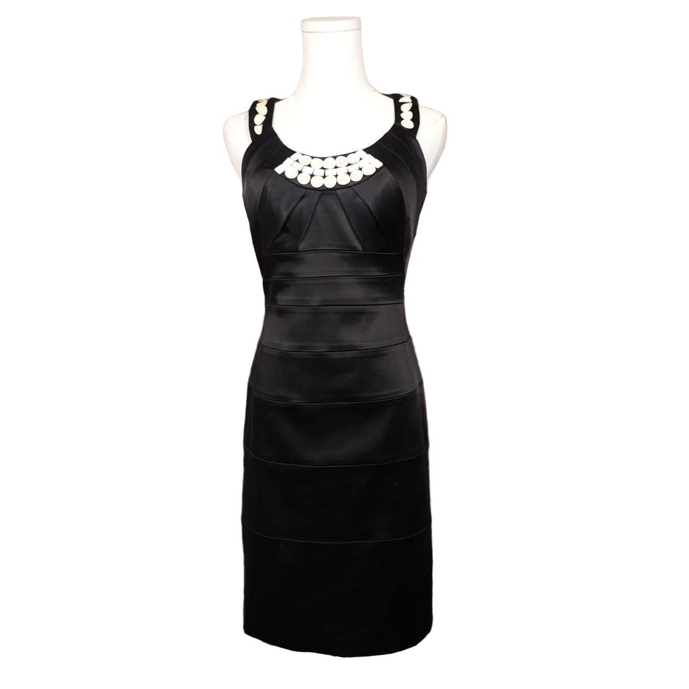 JAX Black Satin Embellished Cocktail Dress (2)