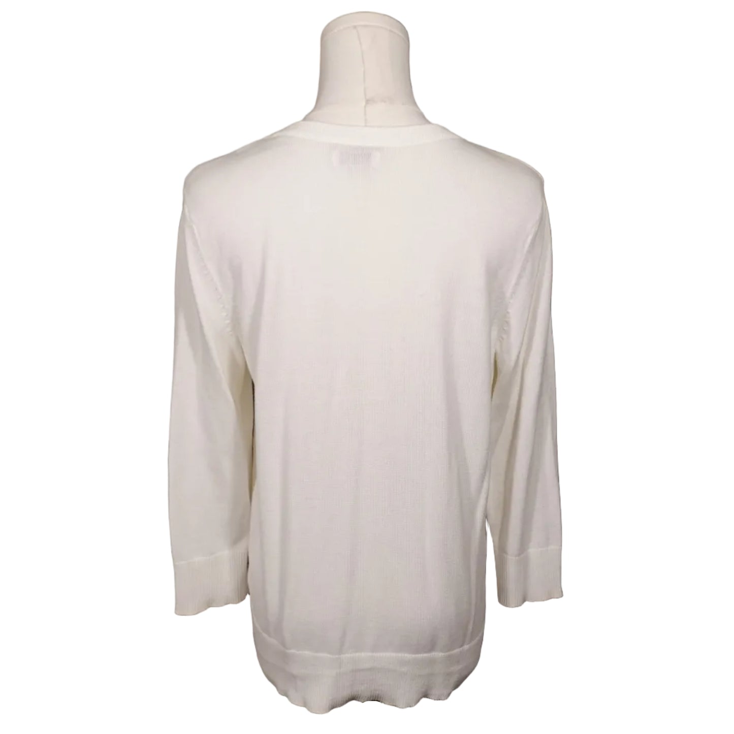 Ivory Essential Button Cardigan-M