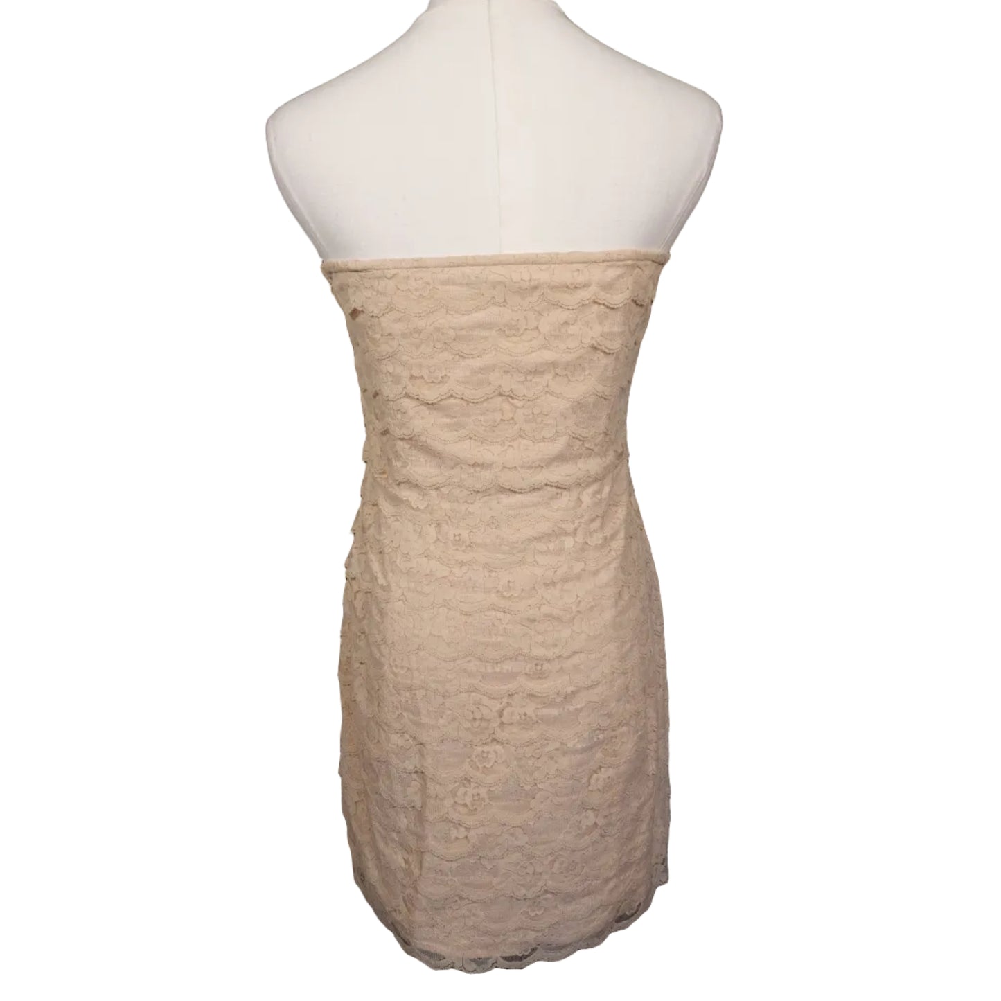 Lace Strapless Mini Dress-S