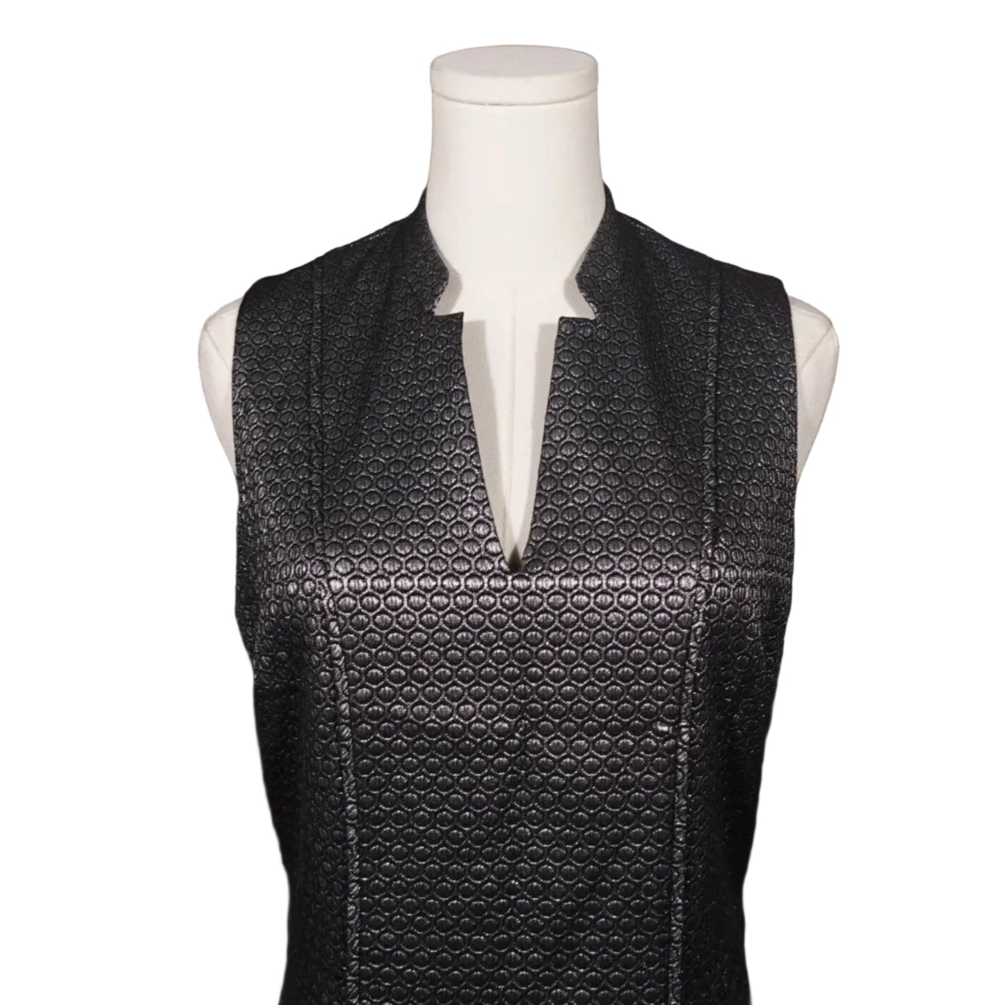 Pure Navy Textured Sheath Dress –8