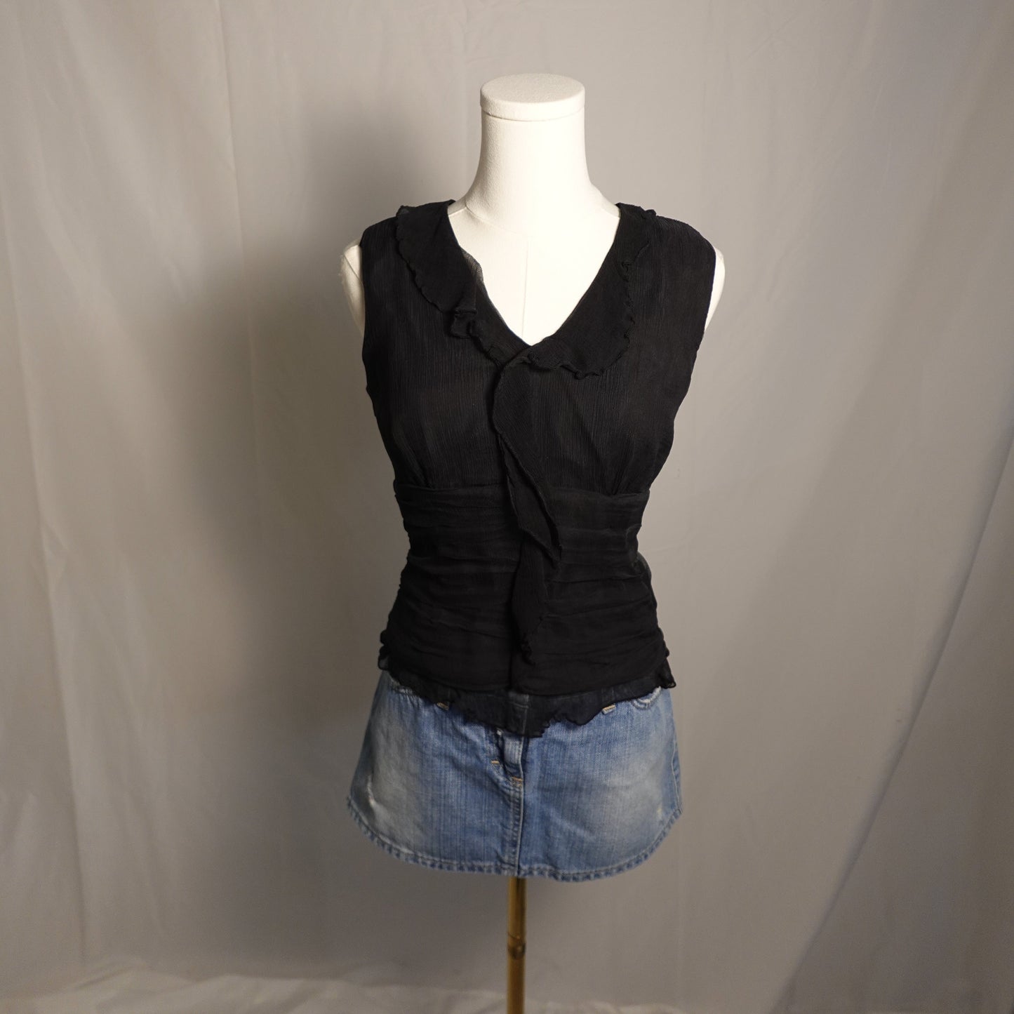 Black Ruffled Cami