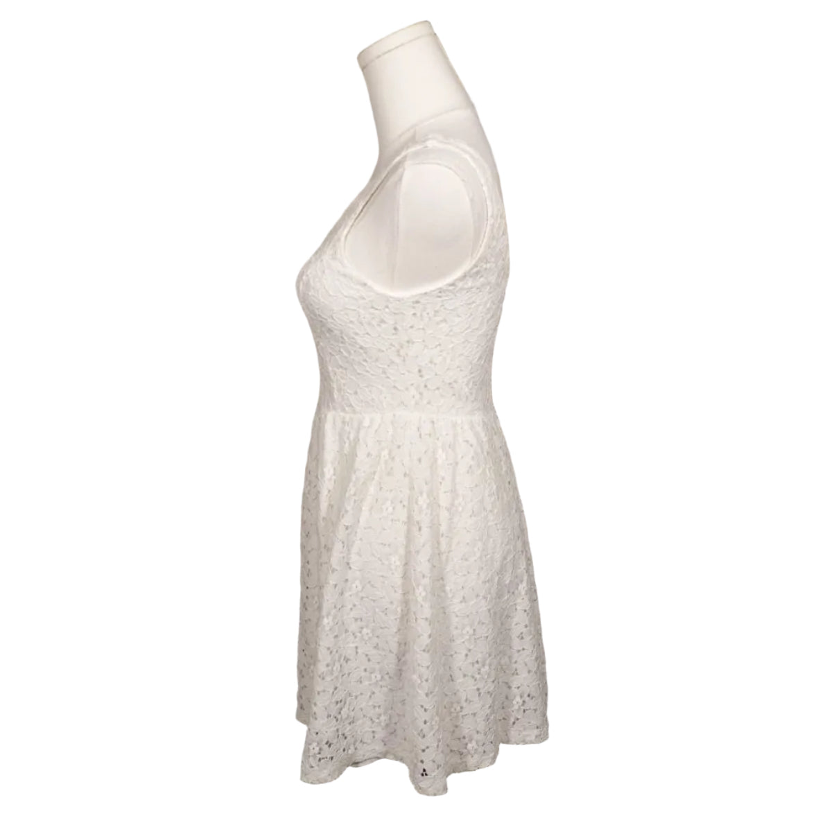 Ivory Lace Fit & Flare Mini Dress-S