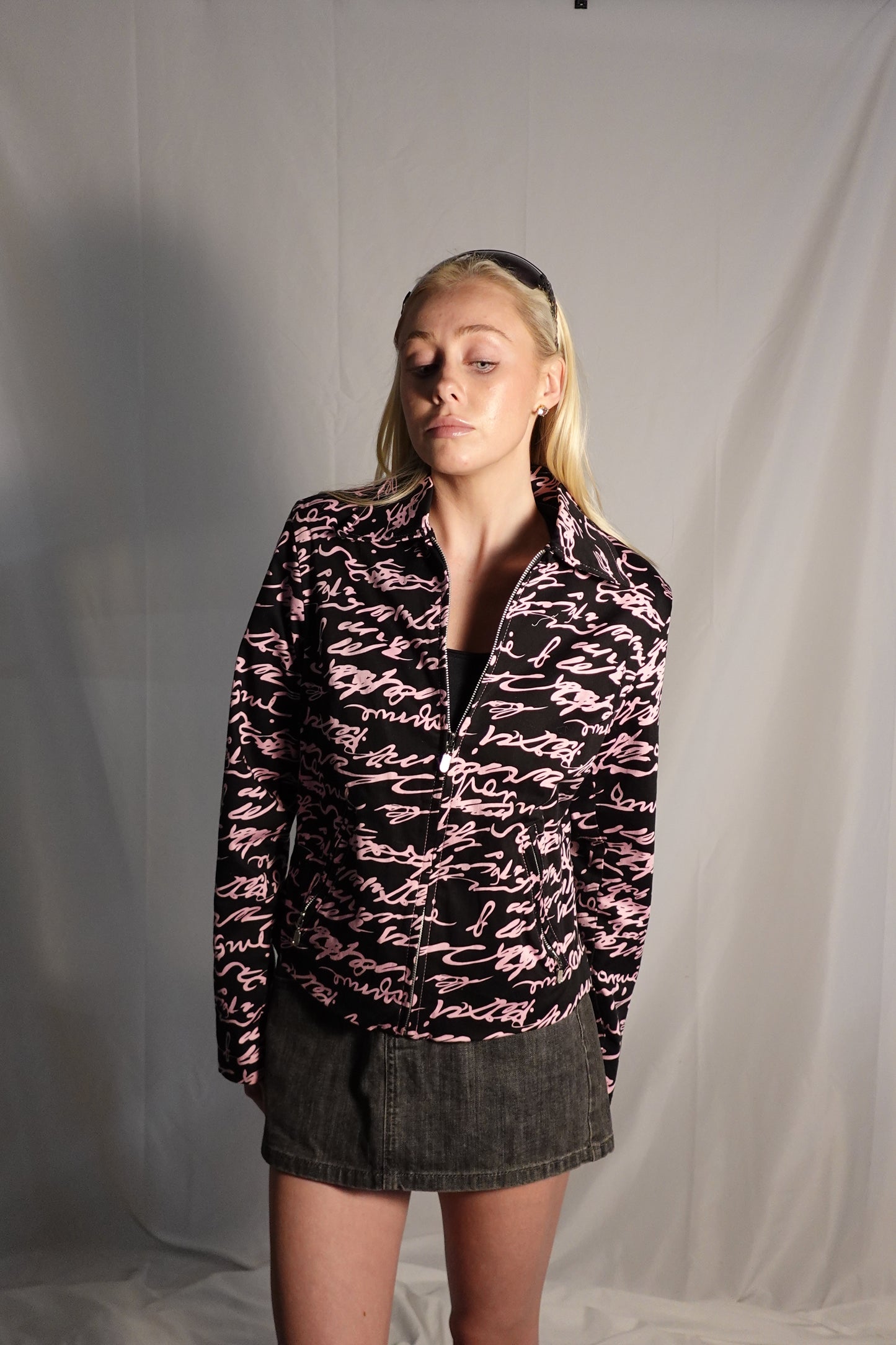 Nicole Max Pink&Black Zip-Up Jacket