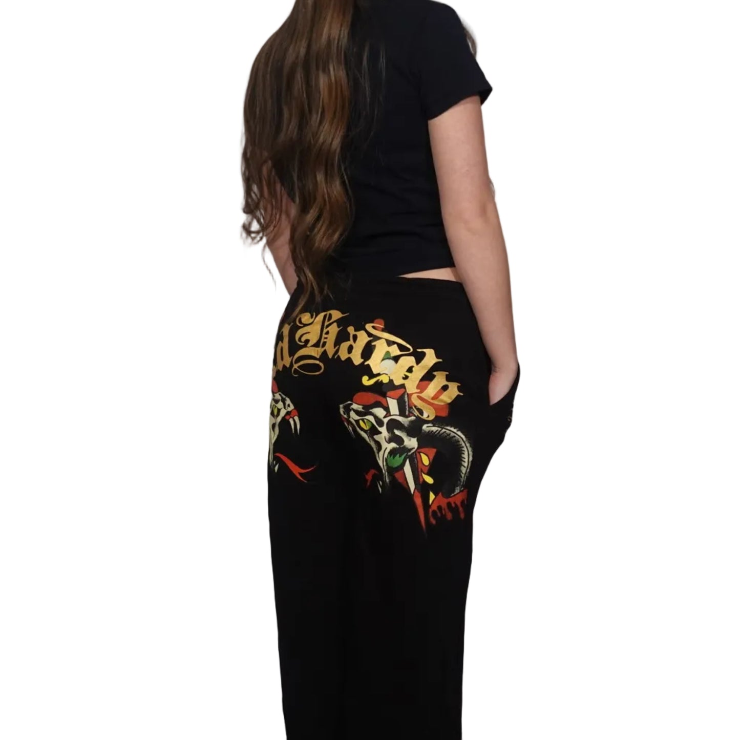 Ed Hardy Black Graphic SweatPants (XL)