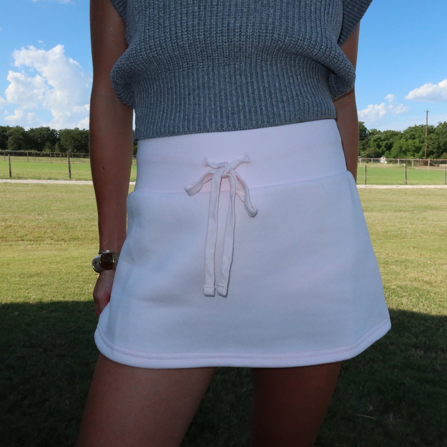 Pink Fleece Lounge Skort