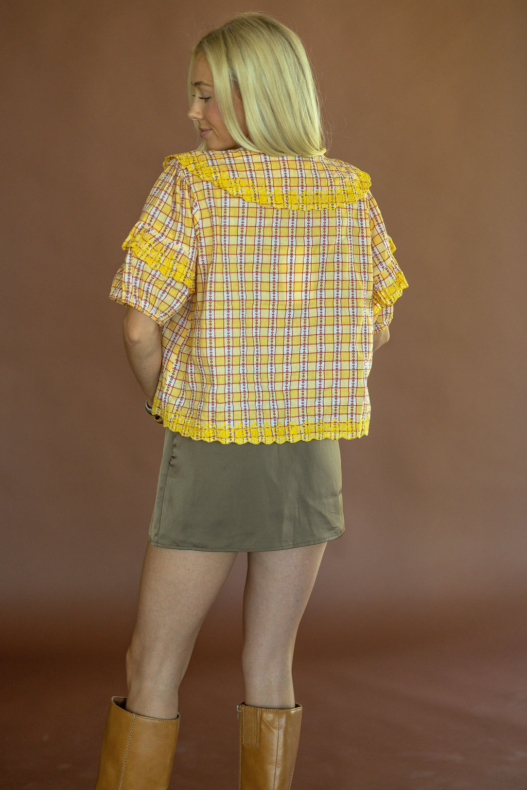 Honey Harvest Plaid Top