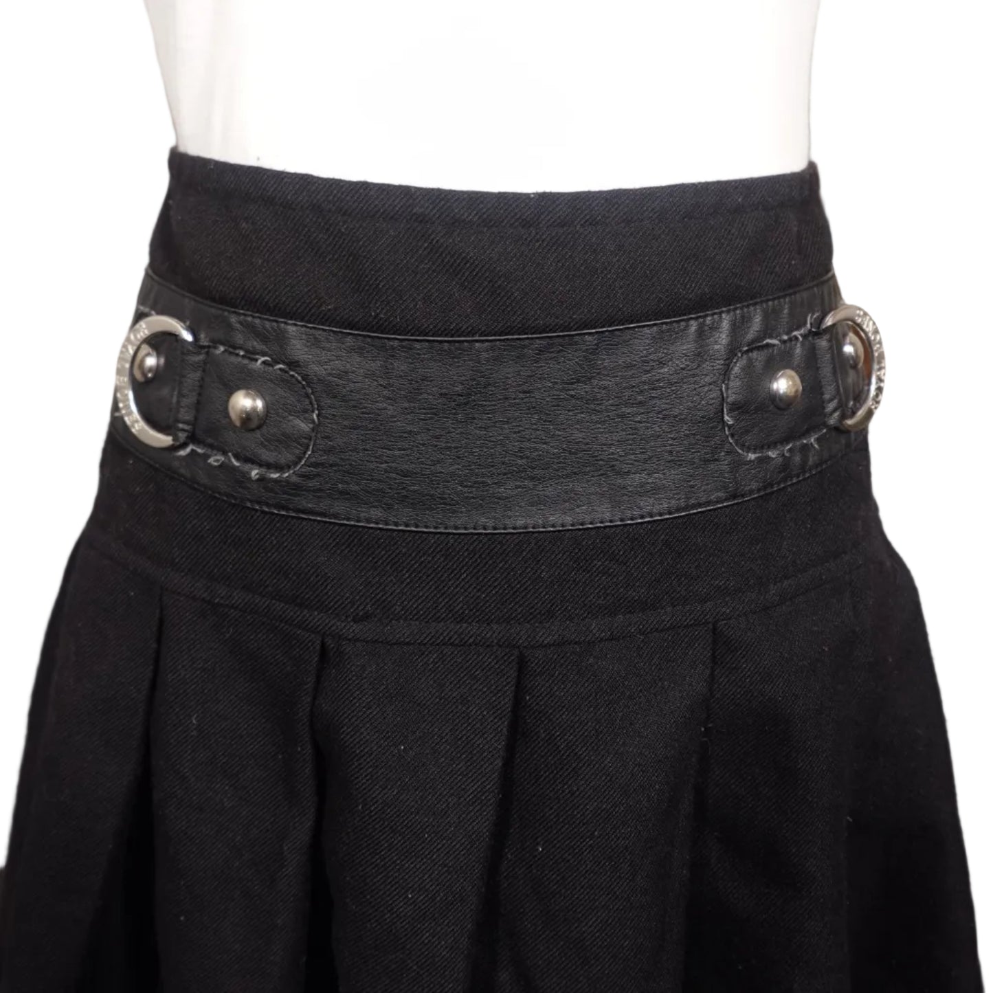Royal Bones Black Pleated Mini Skirt – S