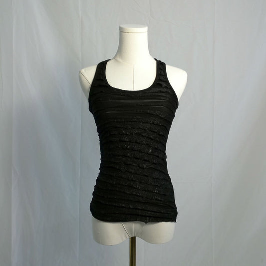 Black Ruffle Tank Top