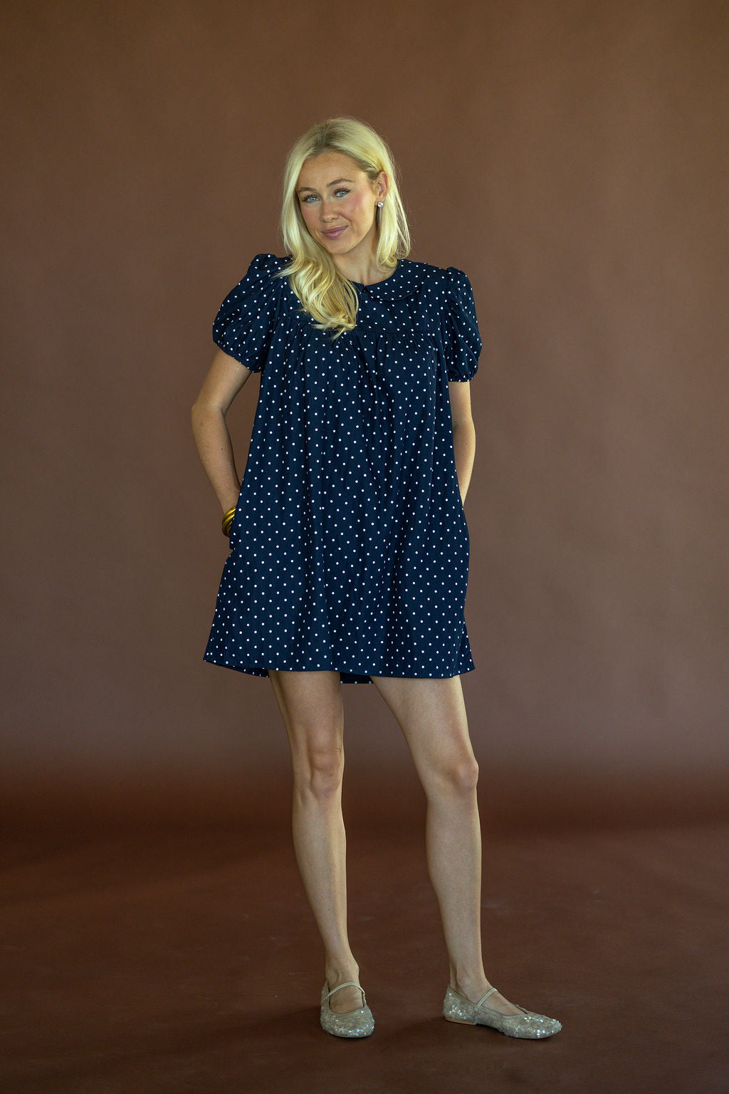 Polka Dot Babydoll Mini Dress