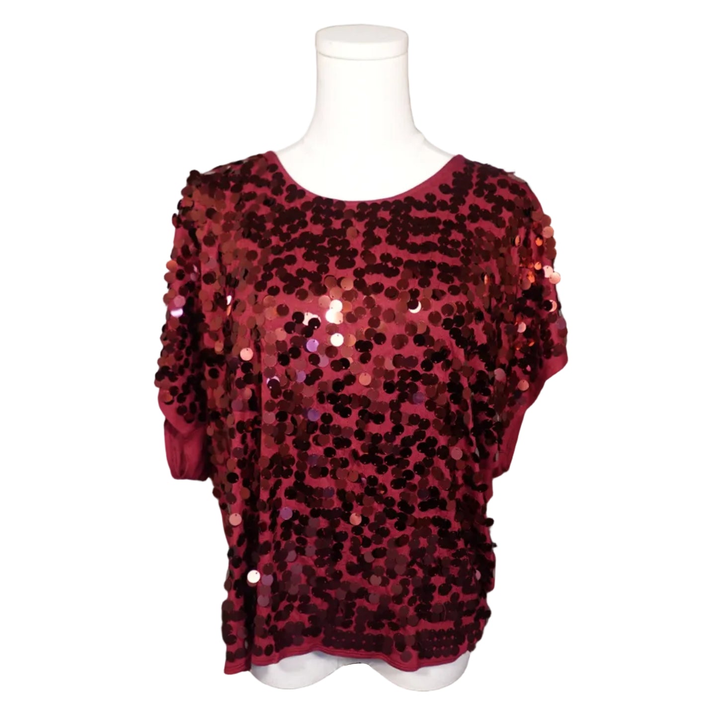 Ruby Sequin Statement Top (L)