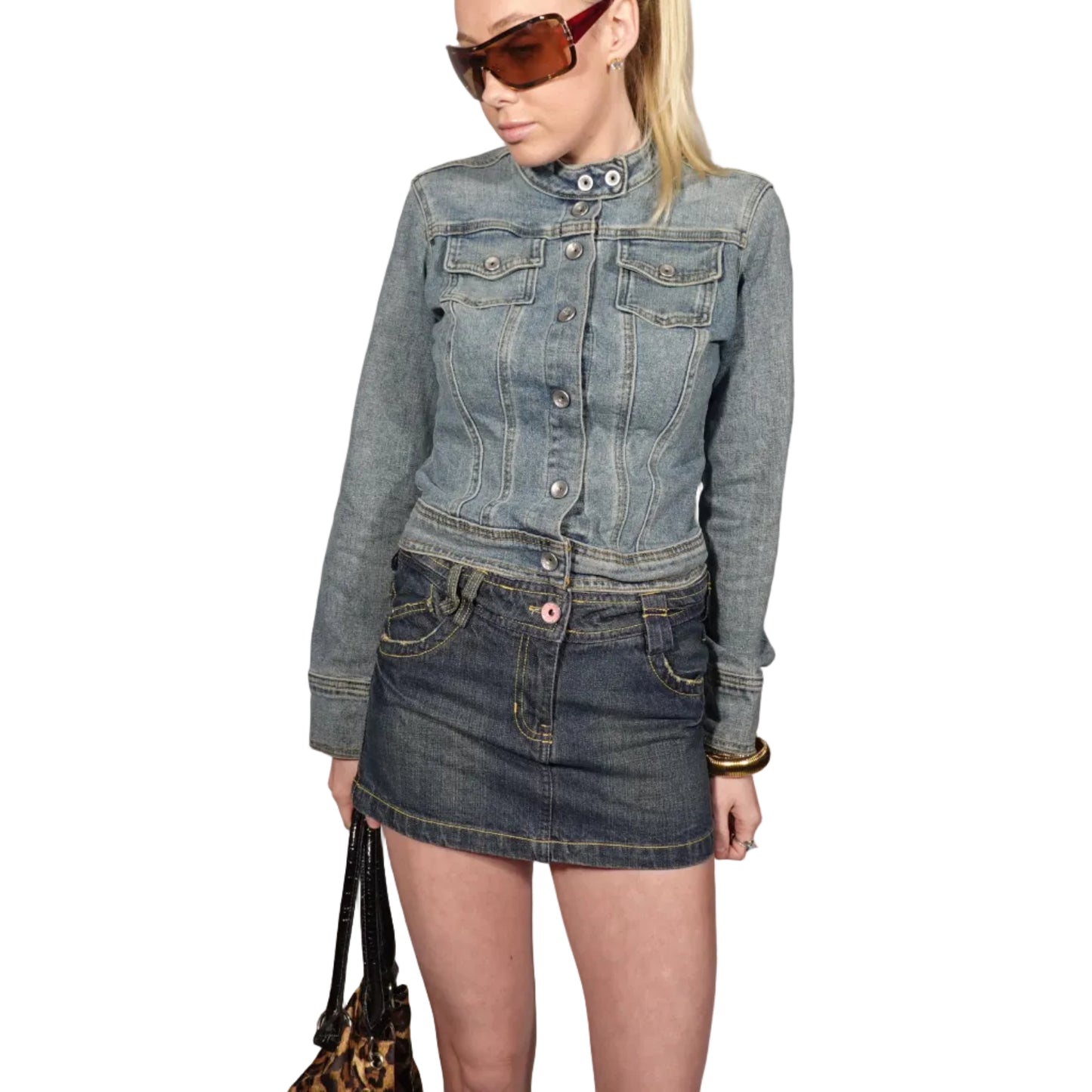 Dark Wash Denim Mini Skirt-25