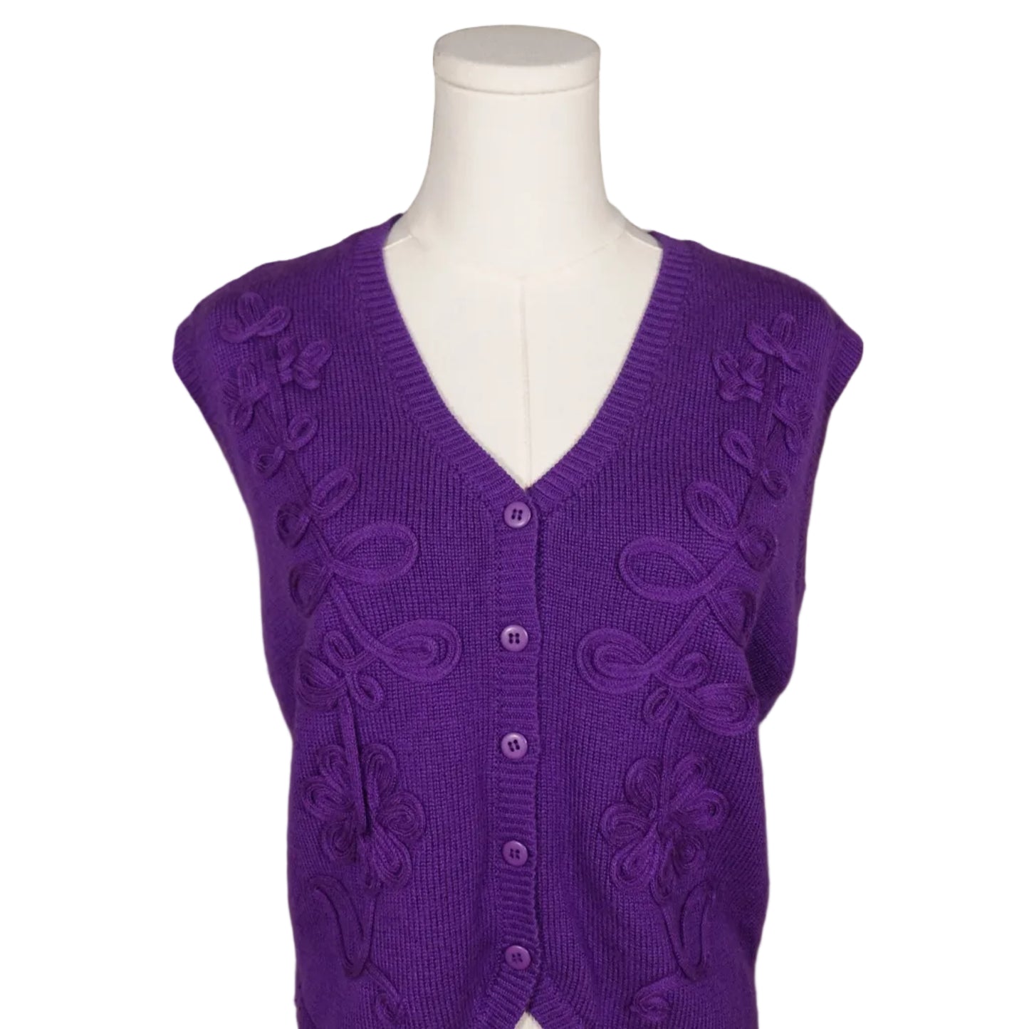 Karen Scott Plum Romance Knit Vest (M)
