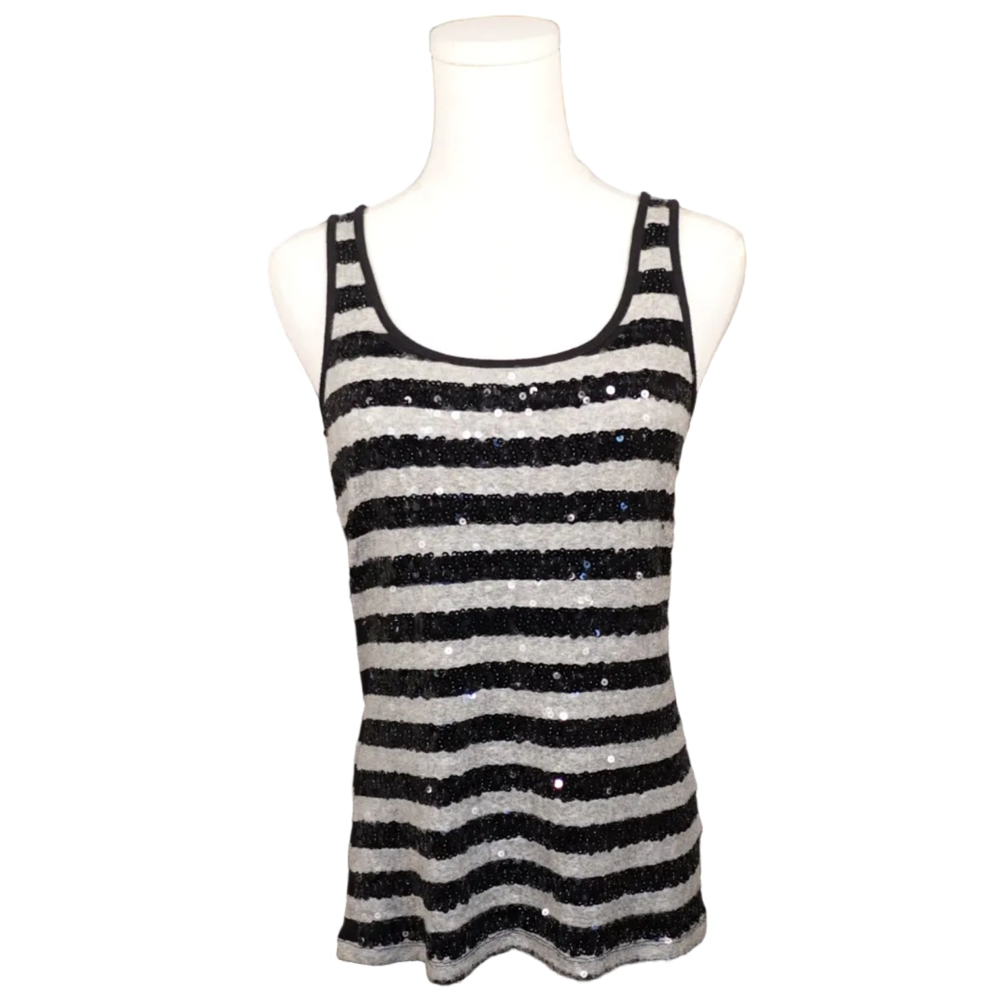 Sequin Stripe Tank Top-M