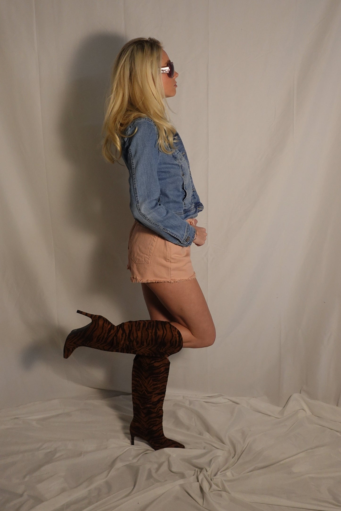 Mini Salmon Jean Shorts