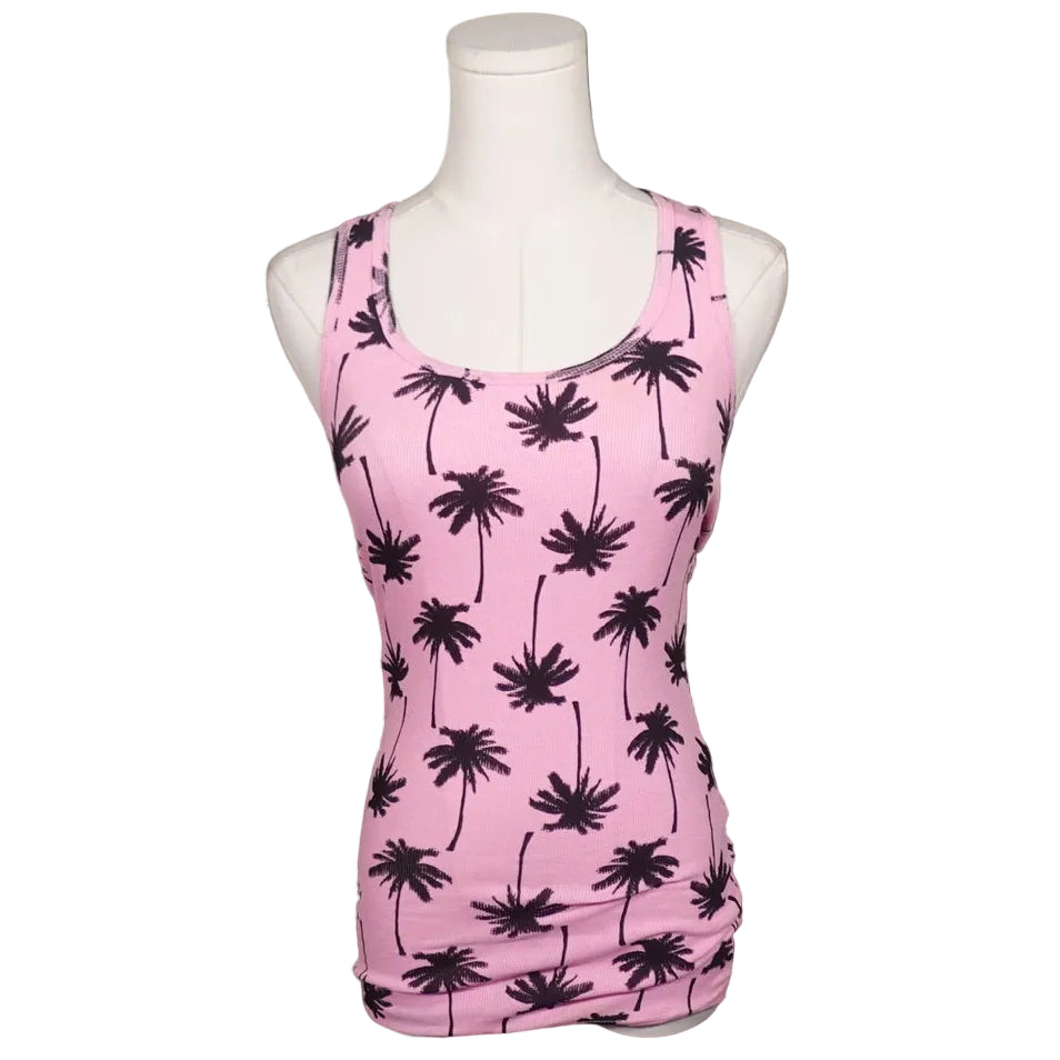 Pink Palm Tree Racerback Tank-M