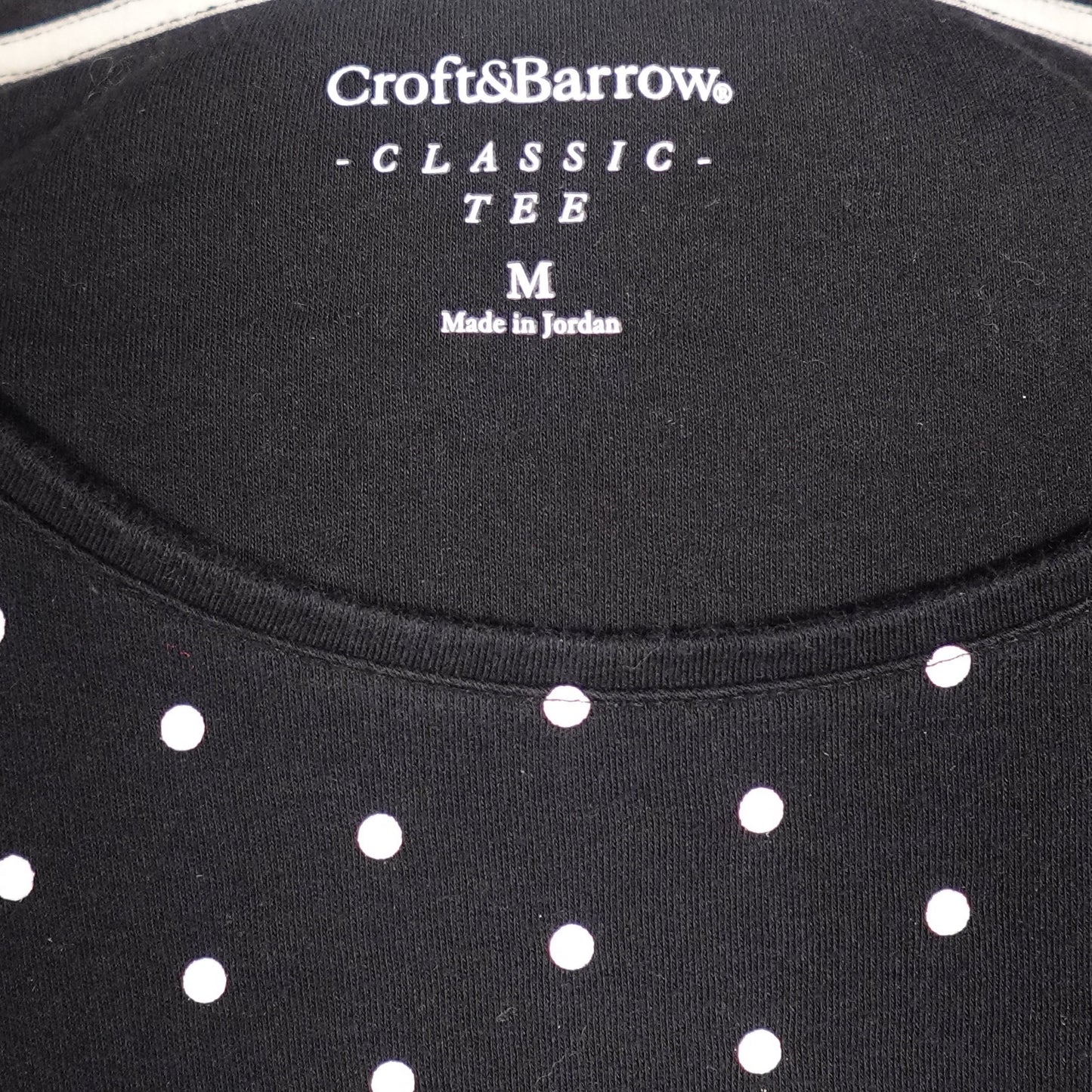 Classic Black + White Polka Dot Tee-M