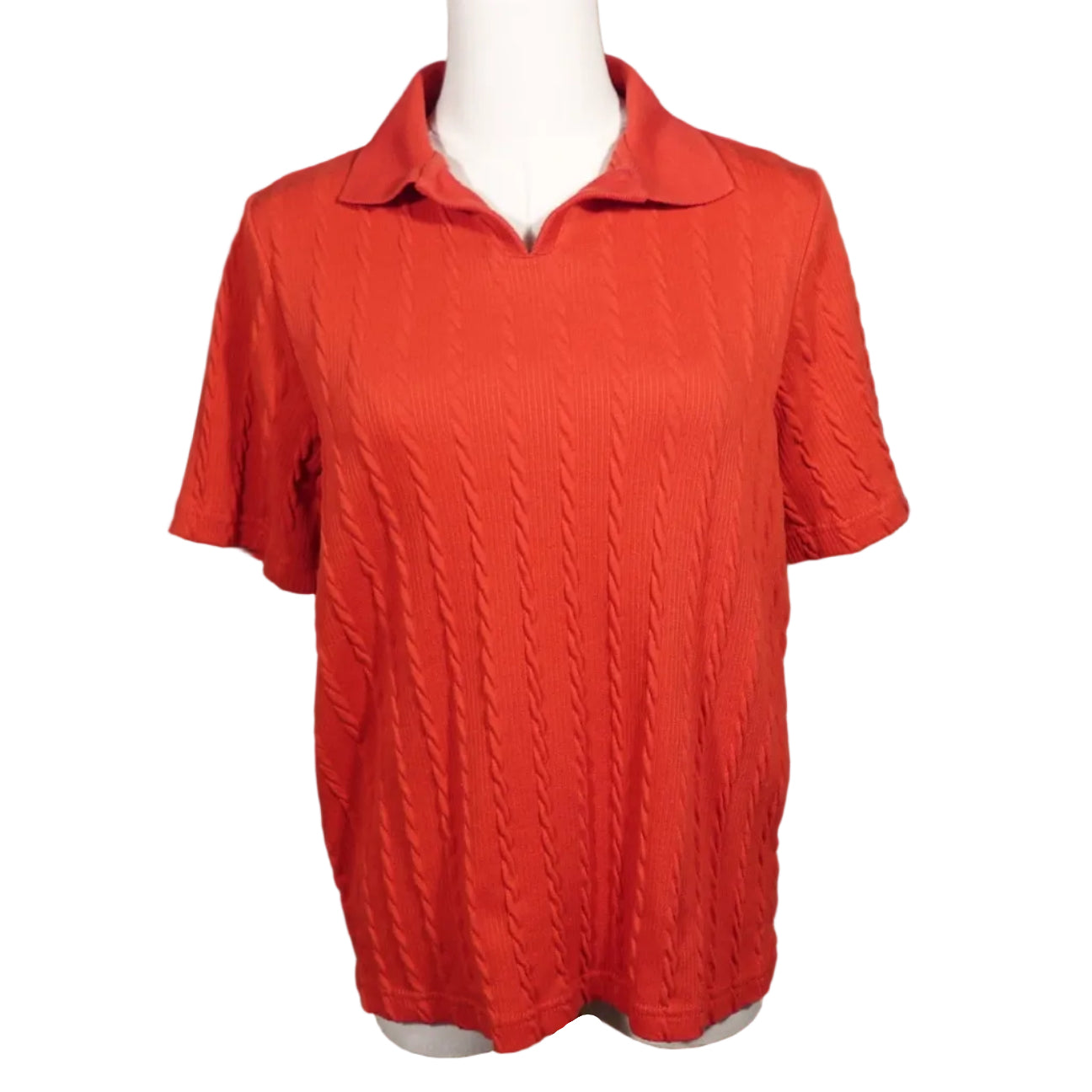 Cherry Red Blair Knit Polo Top-S